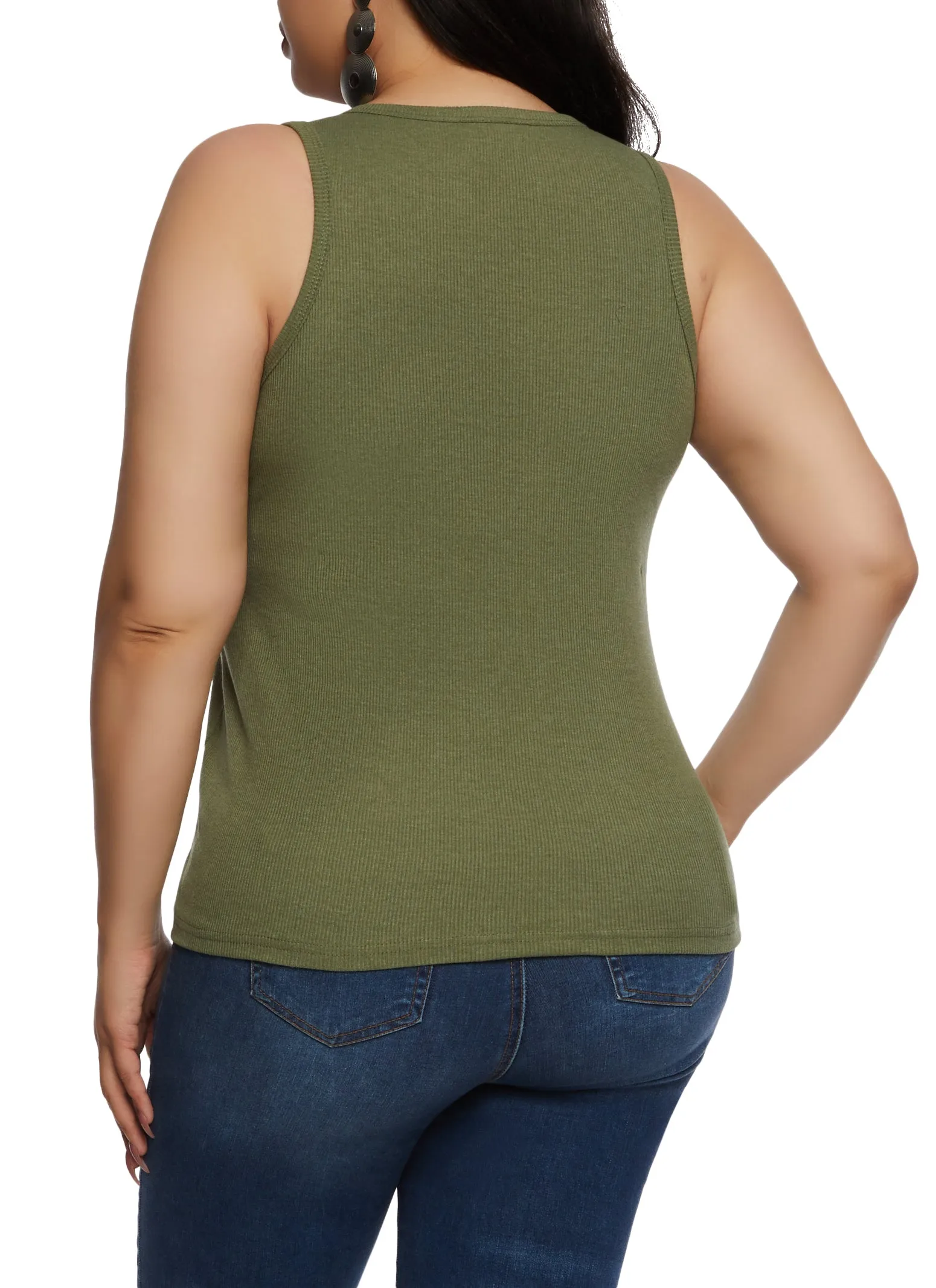 Plus Size Henley Tank Top sold by Rainbow product image thumbnail 3