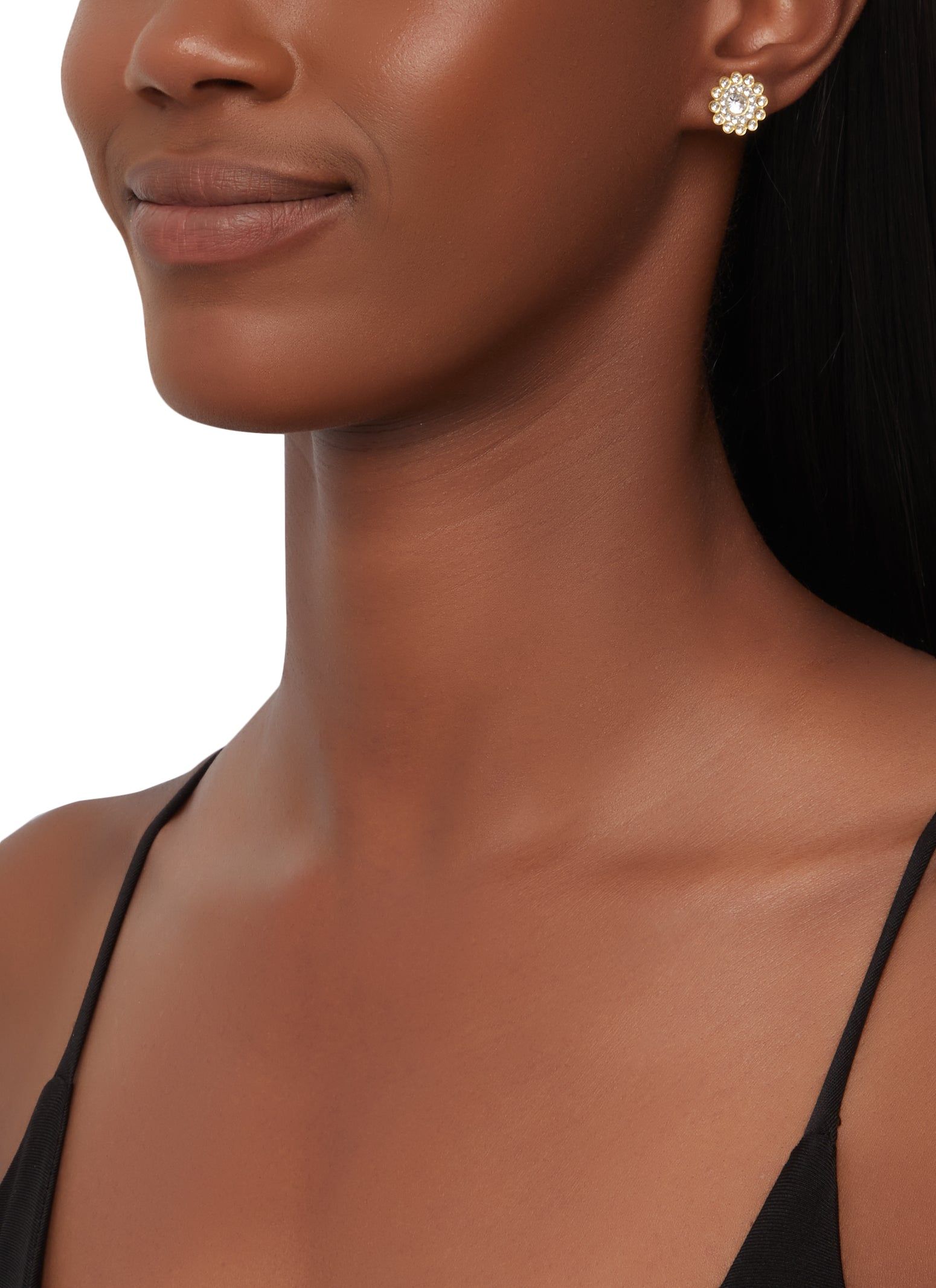 Set Of 9 Rhinestone Stud and Textured Hoop Earrings sold by Rainbow product image thumbnail 2