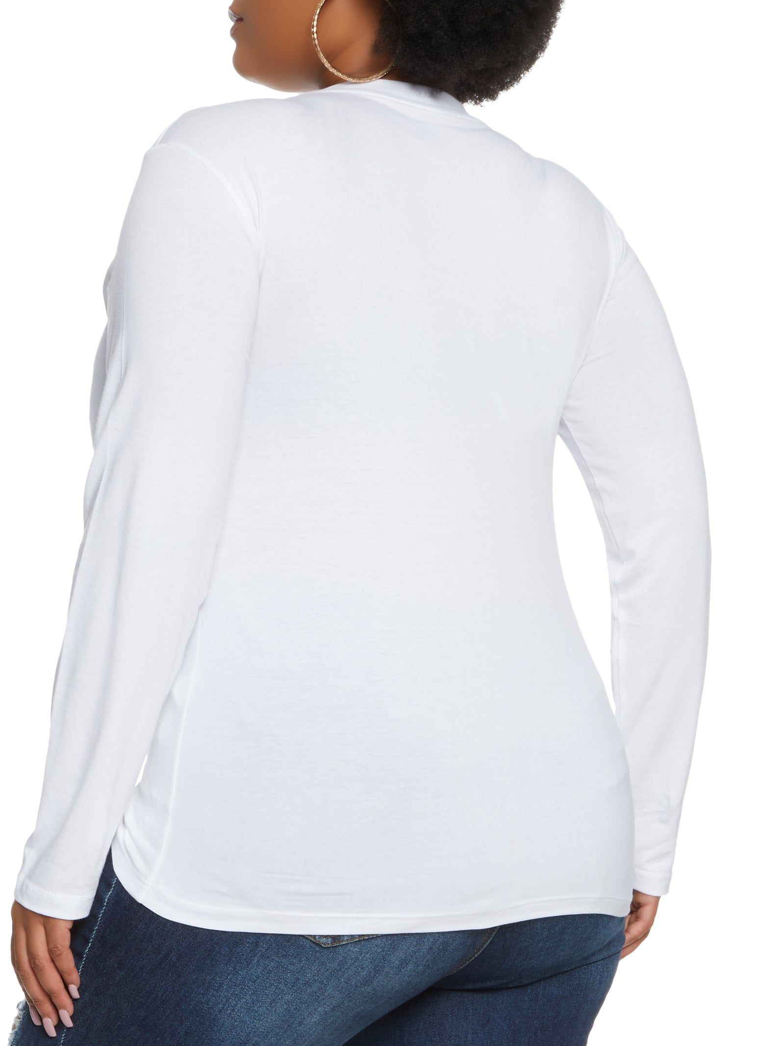 Plus Size Basic Long Sleeve Crew Neck Top sold by Rainbow product image thumbnail 2