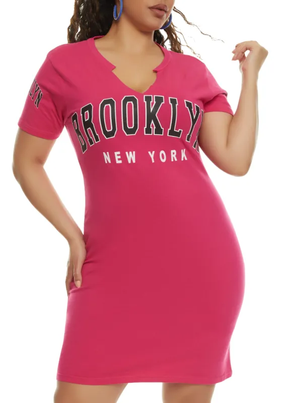 Plus Size Brooklyn New York Graphic T Shirt Dress sold by Rainbow
