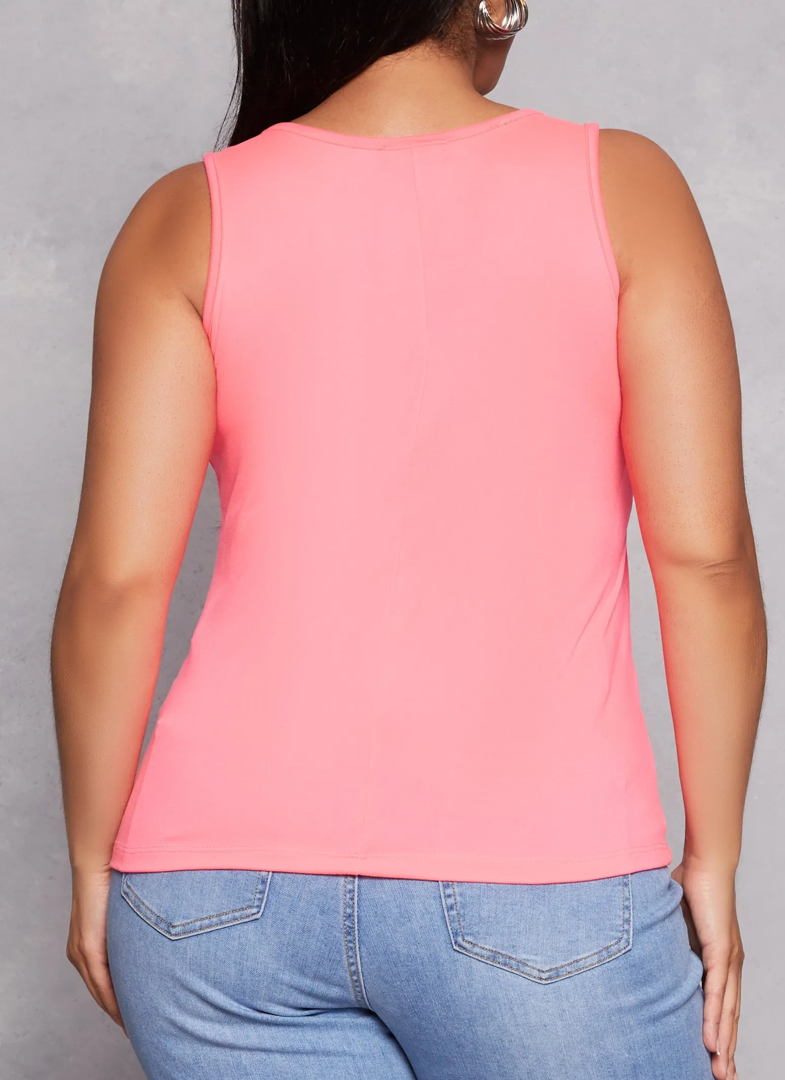Plus Size Basic Notch Neck Tank Top sold by Rainbow product image thumbnail 3