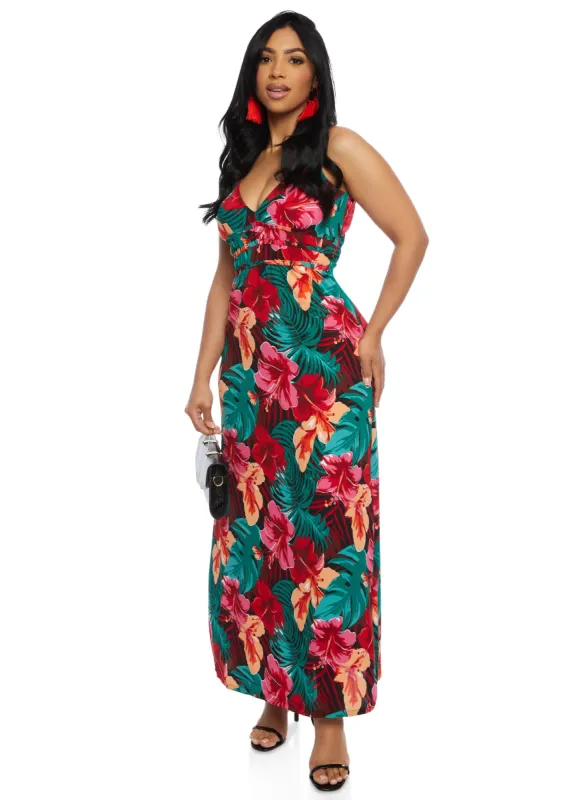 Tropical Floral Print Maxi Dress sold by Rainbow