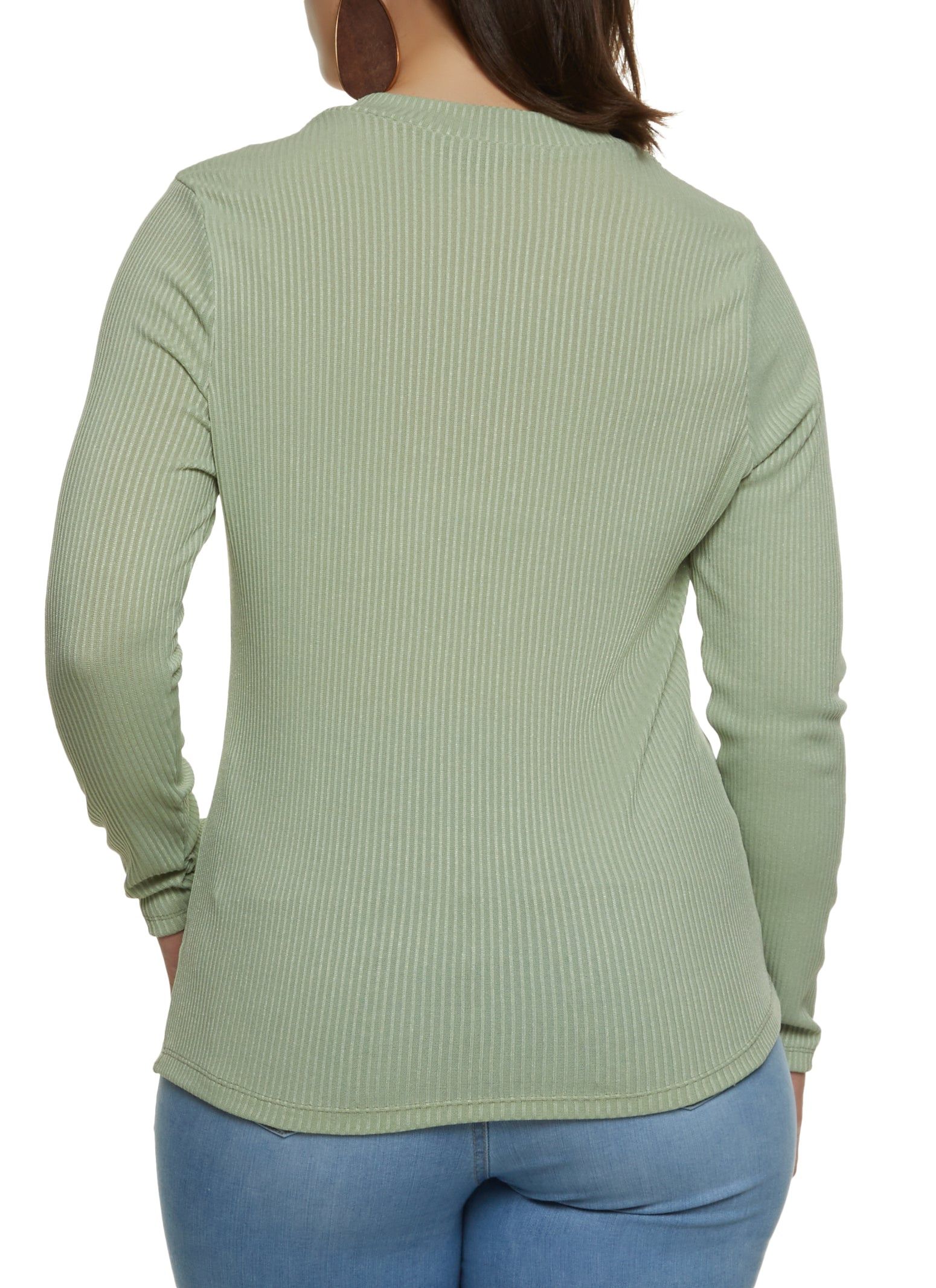 Plus Size Faux Button V Neck Top sold by Rainbow product image thumbnail 2