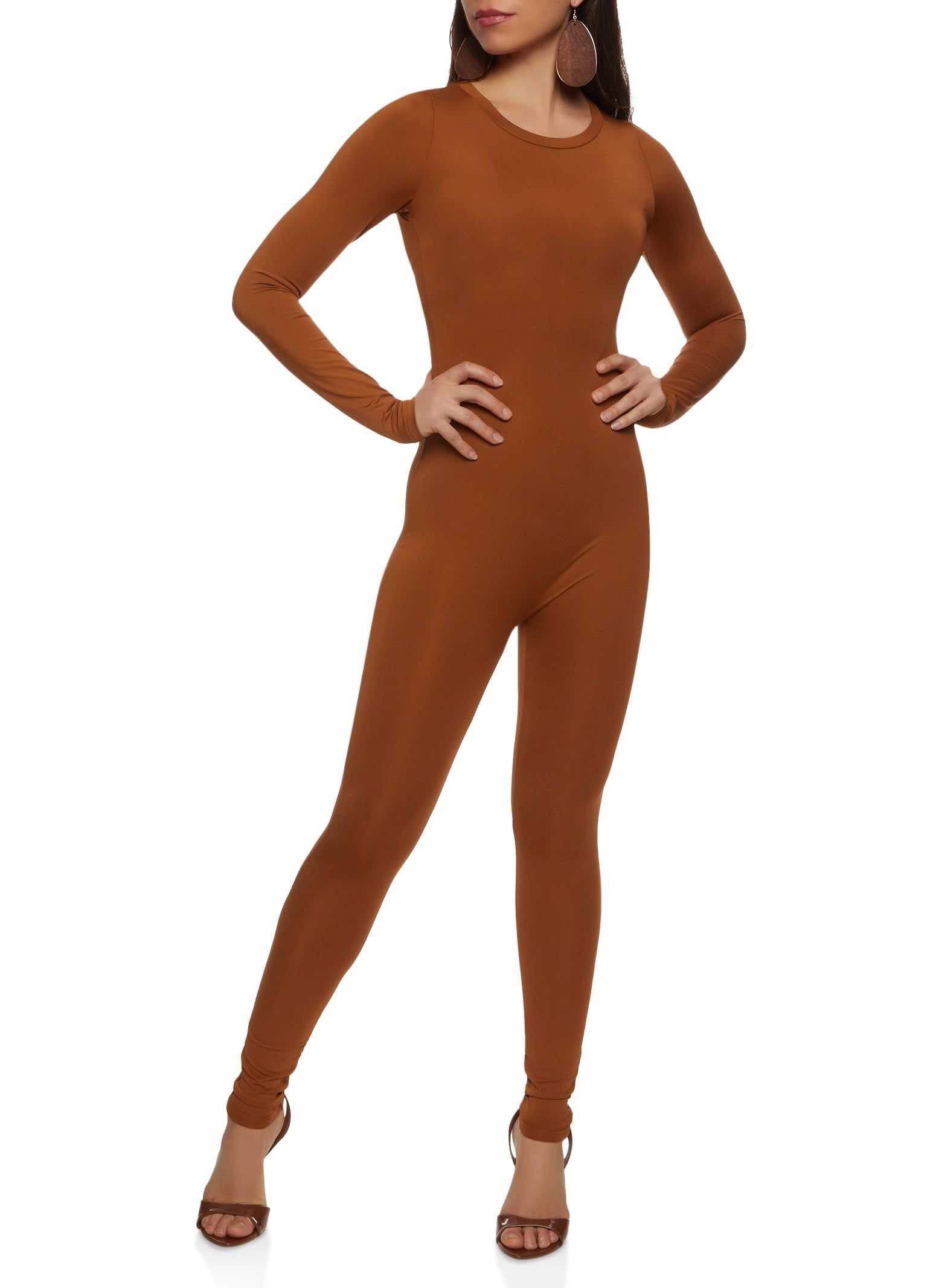 Zip Back Crew Neck Long Sleeve Catsuit sold by Rainbow
