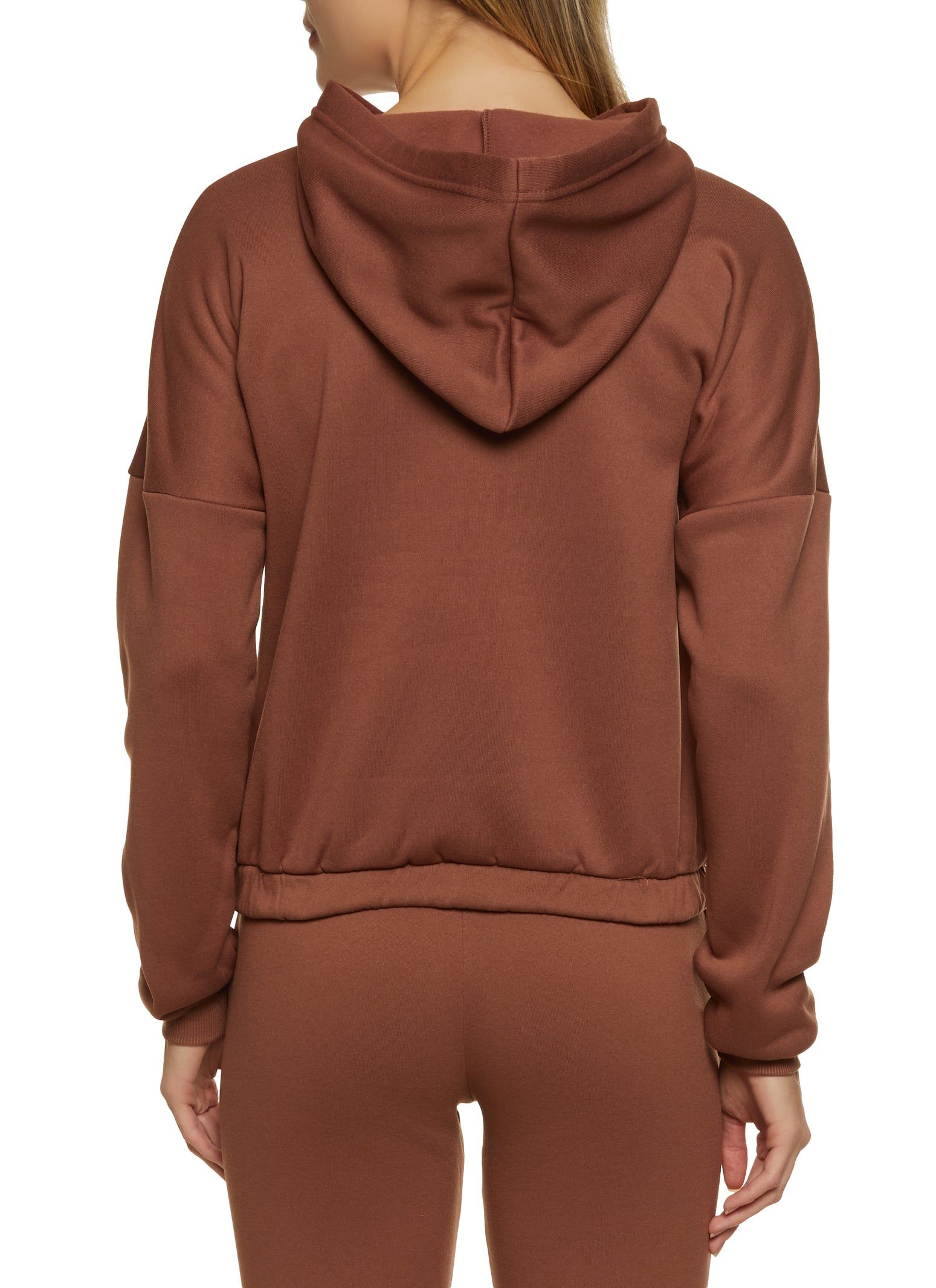 Fleece Faux Drawstring Pullover Hoodie sold by Rainbow product image thumbnail 3