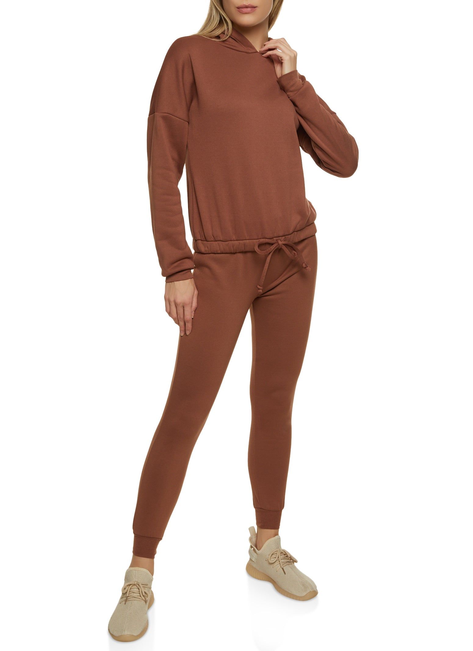 Fleece Faux Drawstring Pullover Hoodie sold by Rainbow product image thumbnail 2