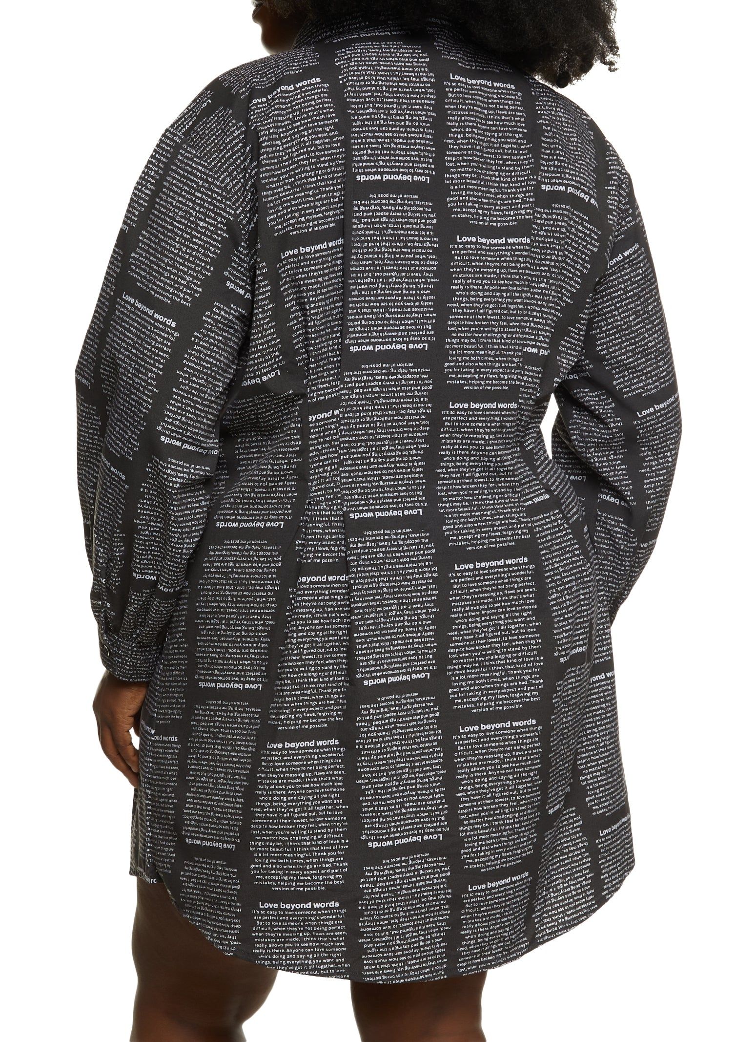 Plus Size Graphic Text Print Shirt Dress sold by Rainbow product image thumbnail 3
