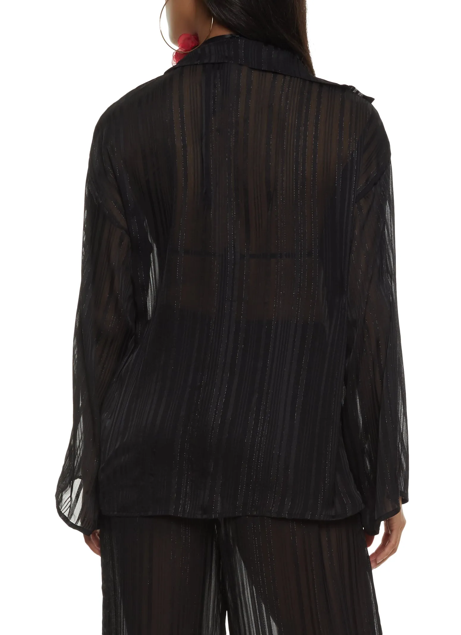 Lurex Shadow Stripe Open Front Top and Halter Top sold by Rainbow product image thumbnail 3