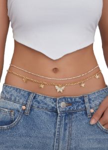 Butterfly Charm Layered Belly Chain sold by Rainbow