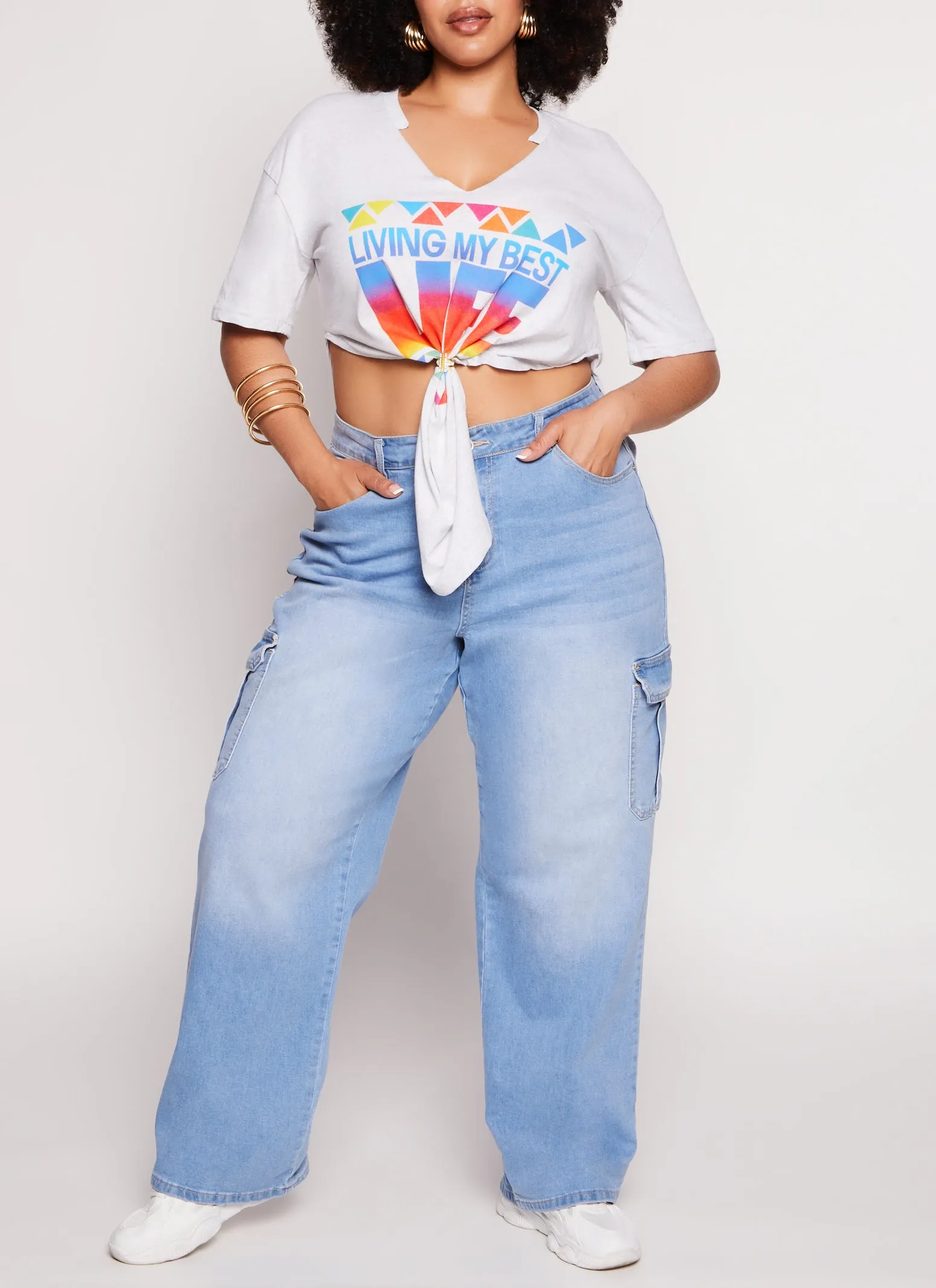 Plus Size Living My Best Life Short Sleeve Graphic Tee sold by Rainbow product image thumbnail 2