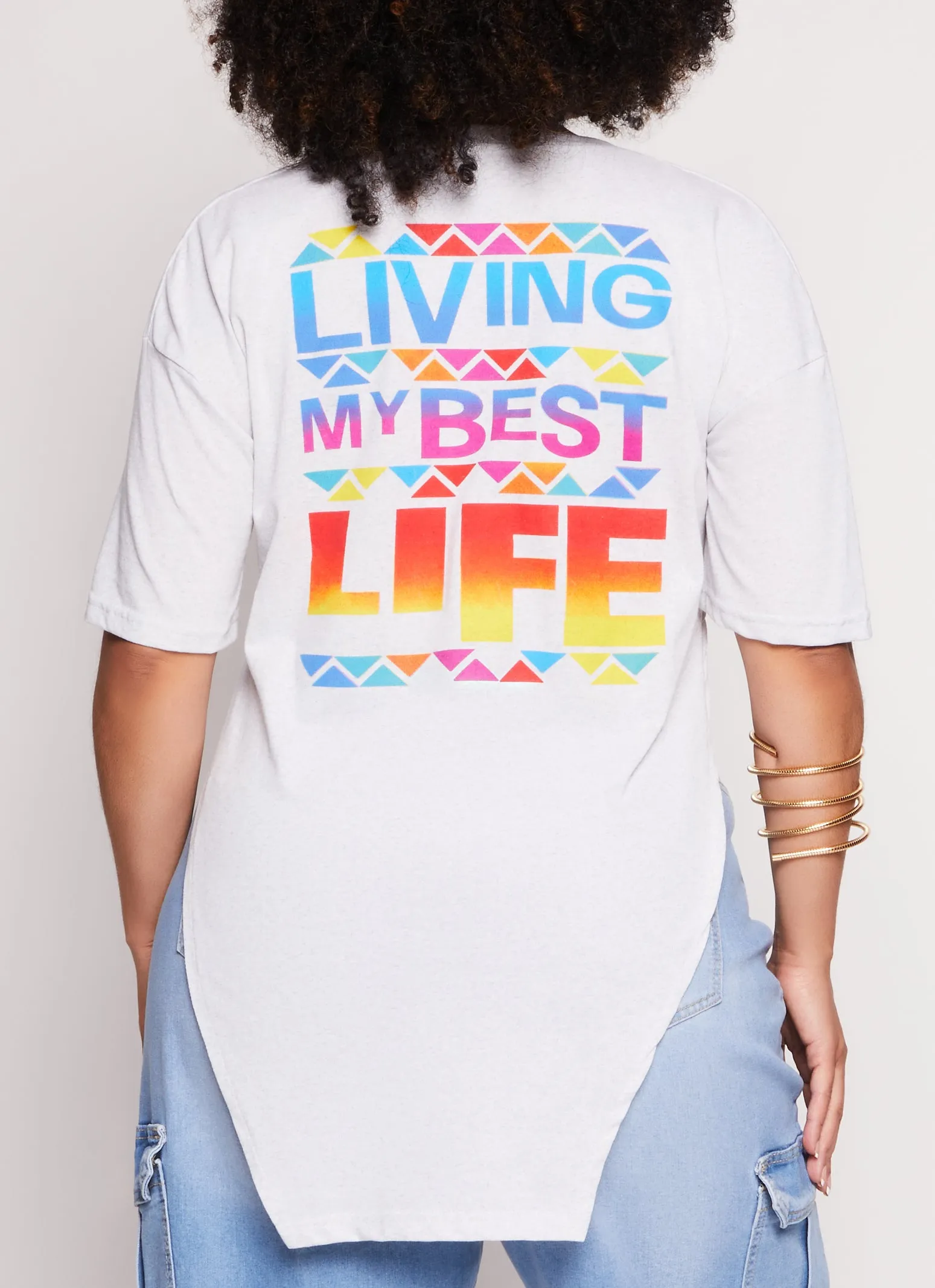 Plus Size Living My Best Life Short Sleeve Graphic Tee sold by Rainbow product image thumbnail 3