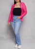 Plus Size Mesh Shadow Striped Zip Front Hoodie sold by Rainbow