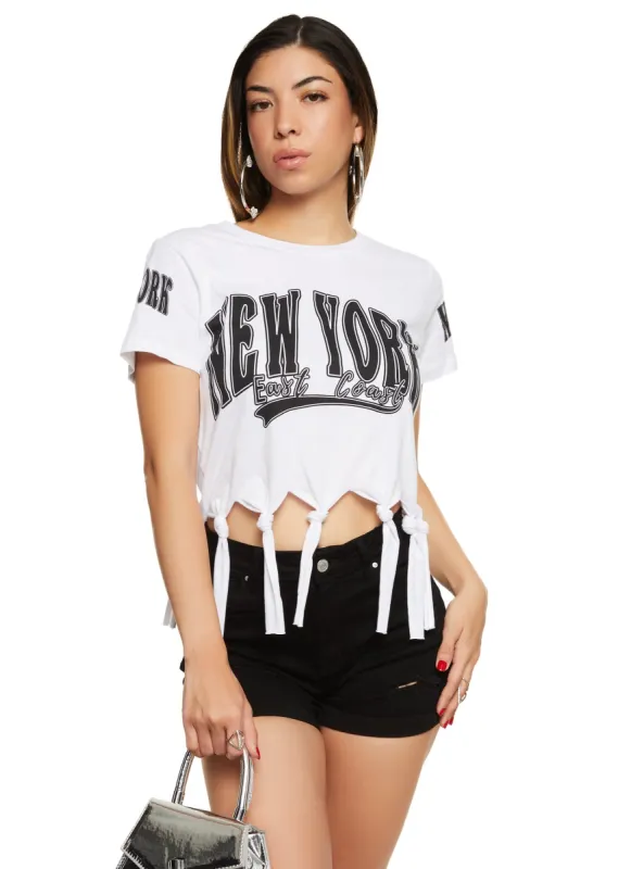 New York East Coast Knot Hem Graphic Tee sold by Rainbow