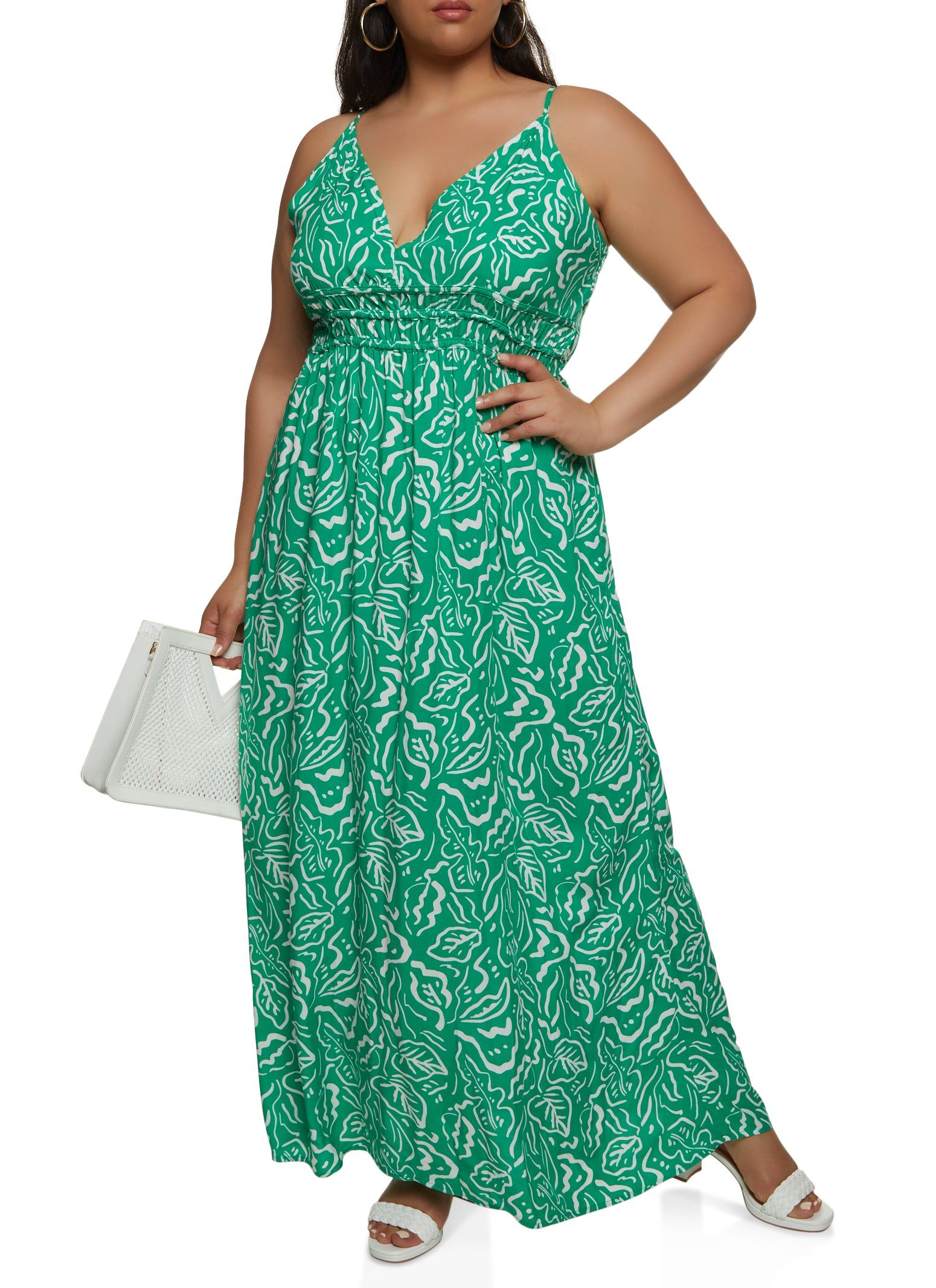 Plus Size Printed Empire Waist Maxi Dress sold by Rainbow product image thumbnail 2