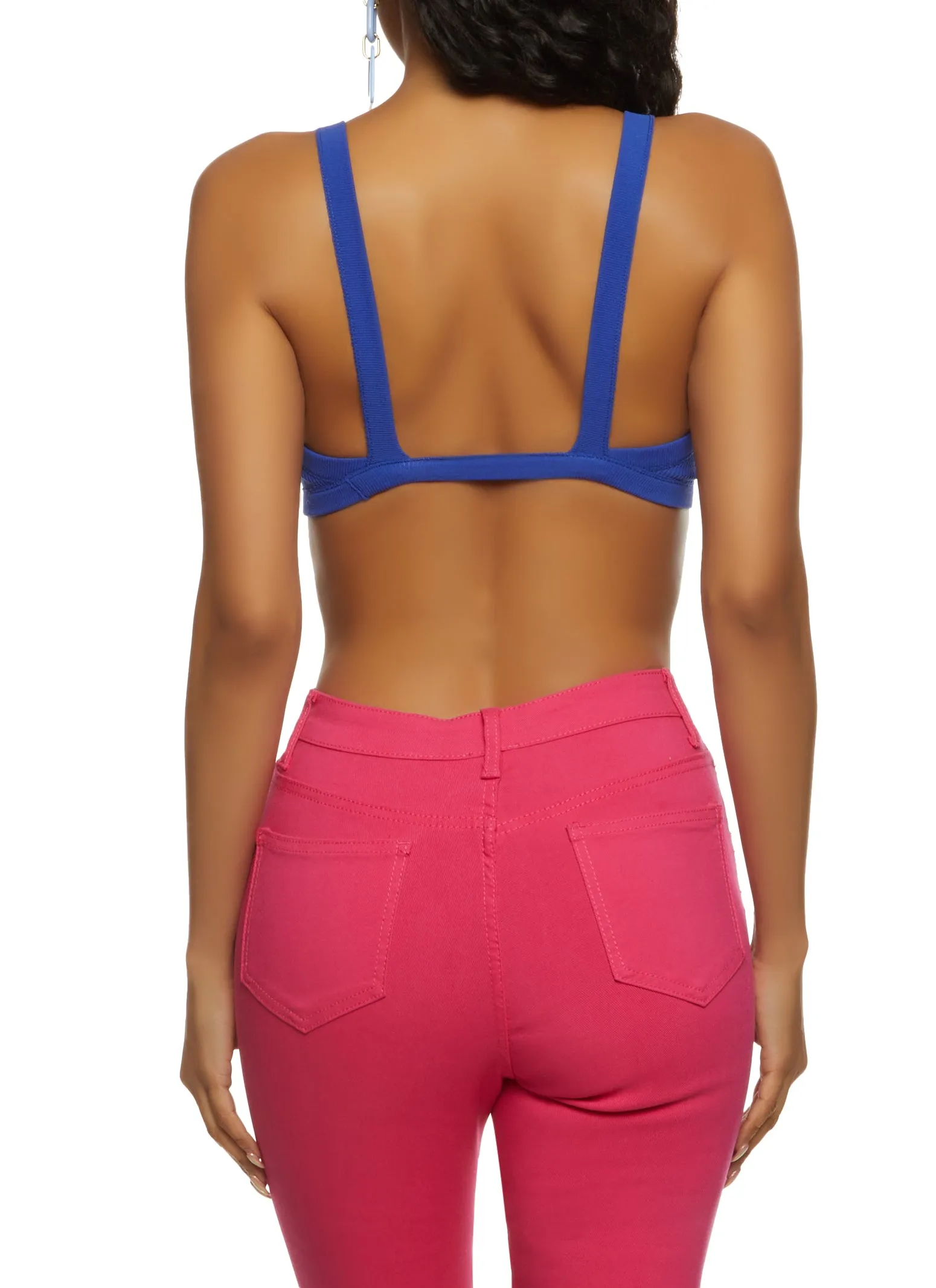 Rib Knit Low Back Seamless Bralette sold by Rainbow product image thumbnail 2