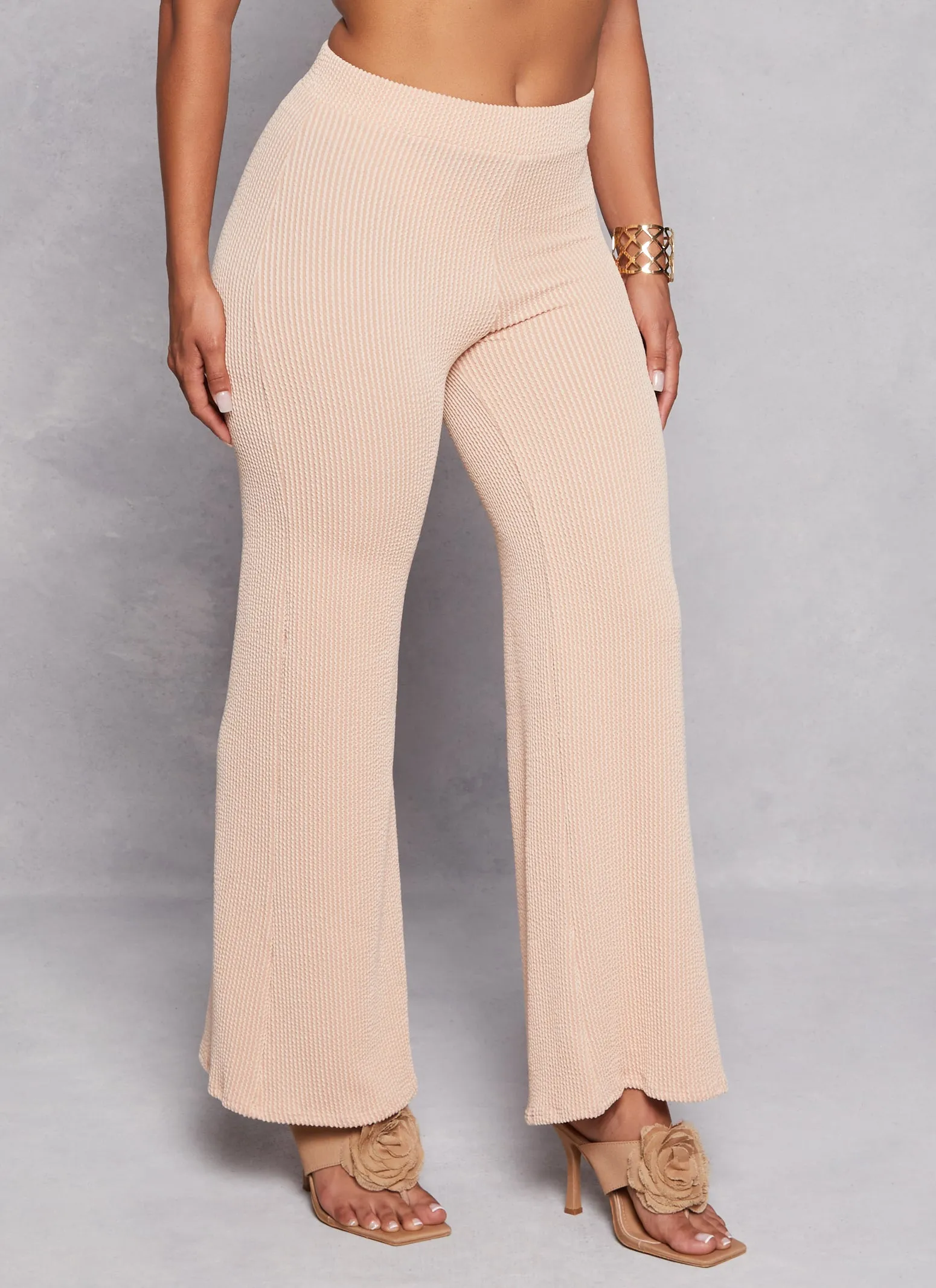 Ribbed High Waist Wide Leg Pants sold by Rainbow product image thumbnail 2