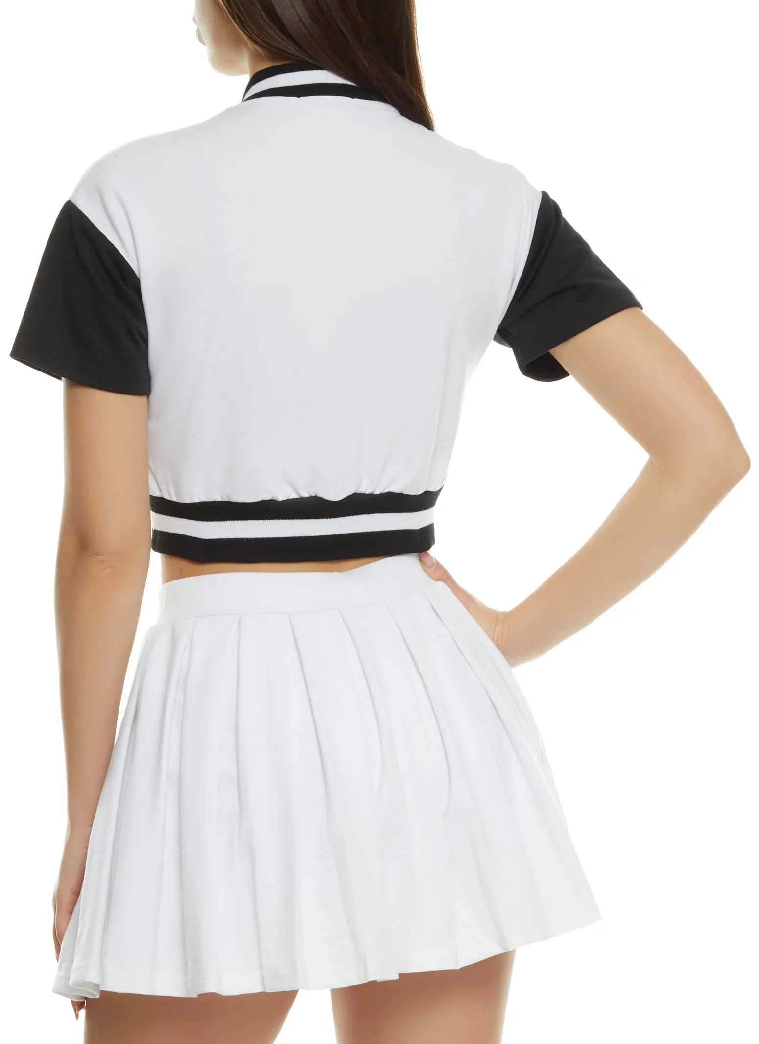 C Chenille Patch Cropped Varsity Jacket sold by Rainbow product image thumbnail 3