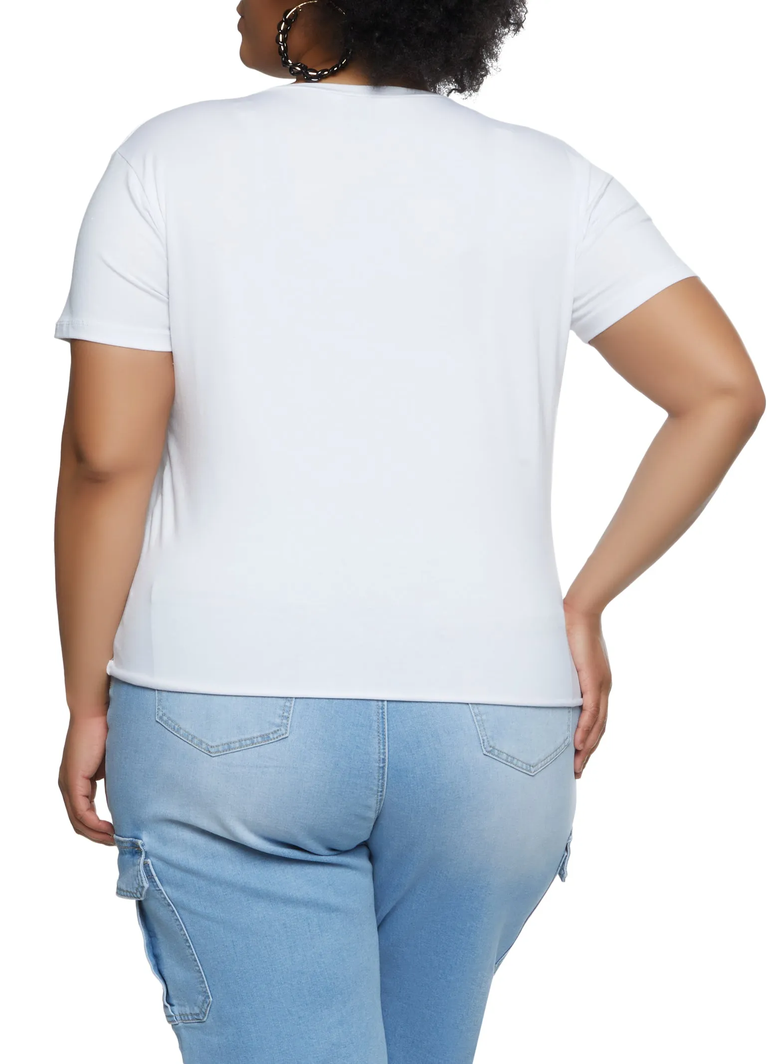 Plus Size Living My Best Life Laser Cut Graphic Tee sold by Rainbow product image thumbnail 2