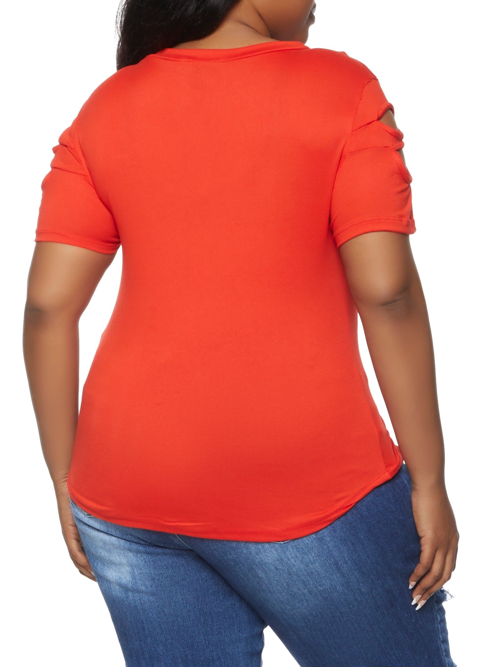Plus Size Basic Cut Out Tee sold by Rainbow product image thumbnail 2