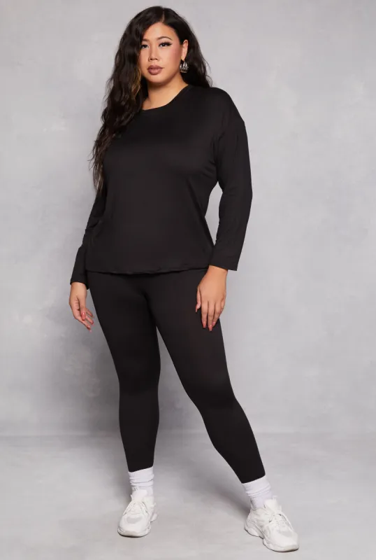 Plus Size Basic High Waisted Leggings sold by Rainbow