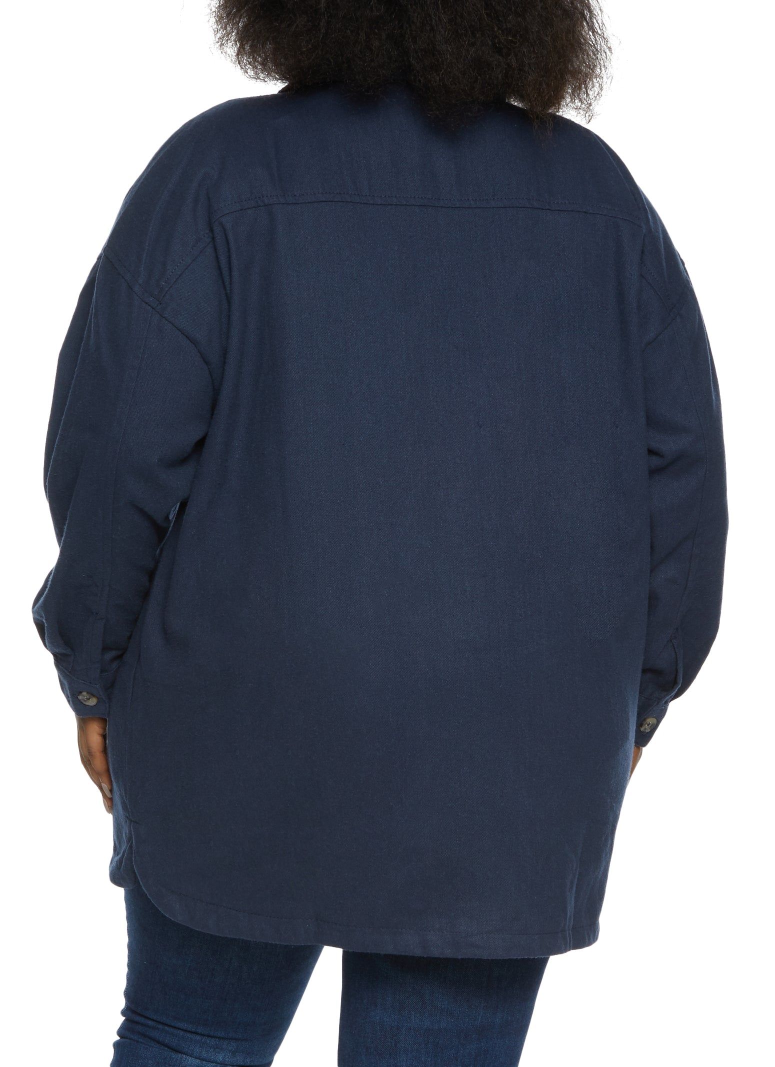 Plus Size Twill Button Front Shacket sold by Rainbow product image thumbnail 2