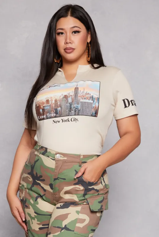 Plus Size New York City Where Dreams Come True Tee sold by Rainbow