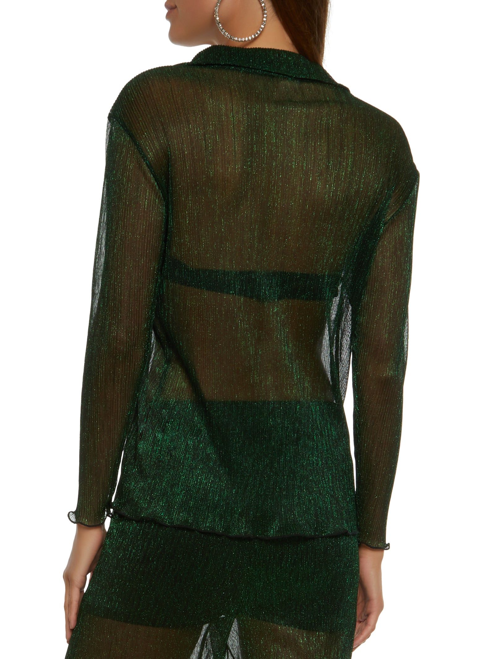 Lurex Plisse Button Front Shirt sold by Rainbow product image thumbnail 3