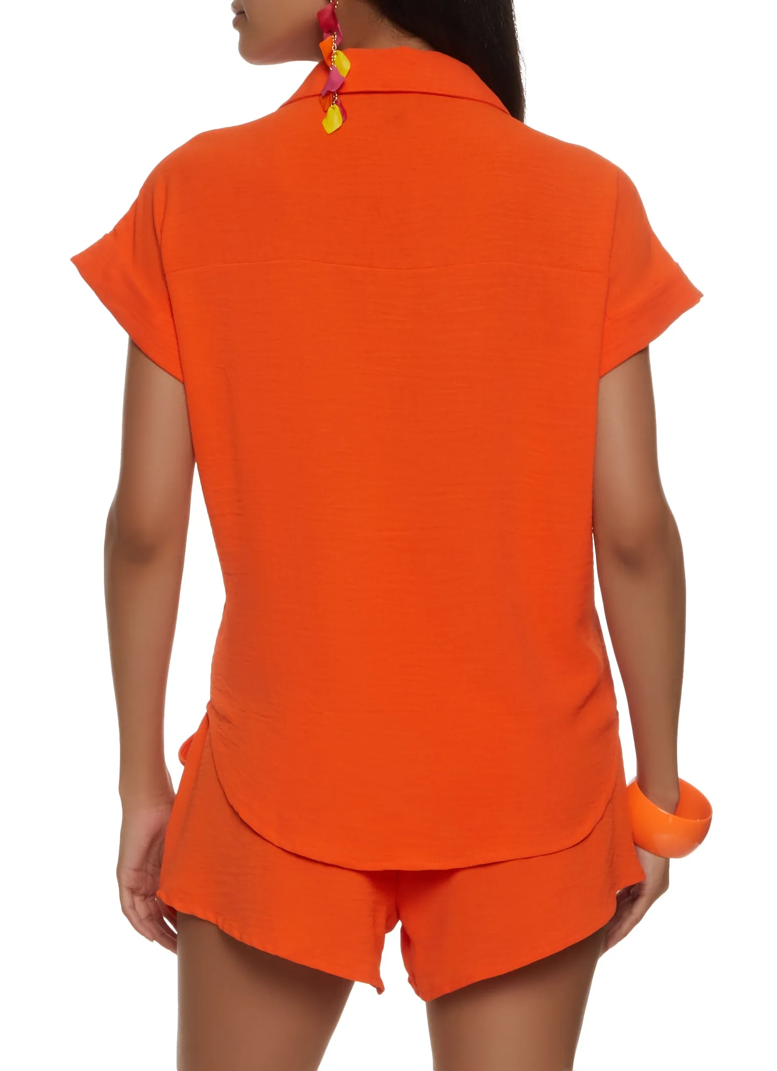 Airy Crepe Knit Button Front Shirt sold by Rainbow product image thumbnail 3