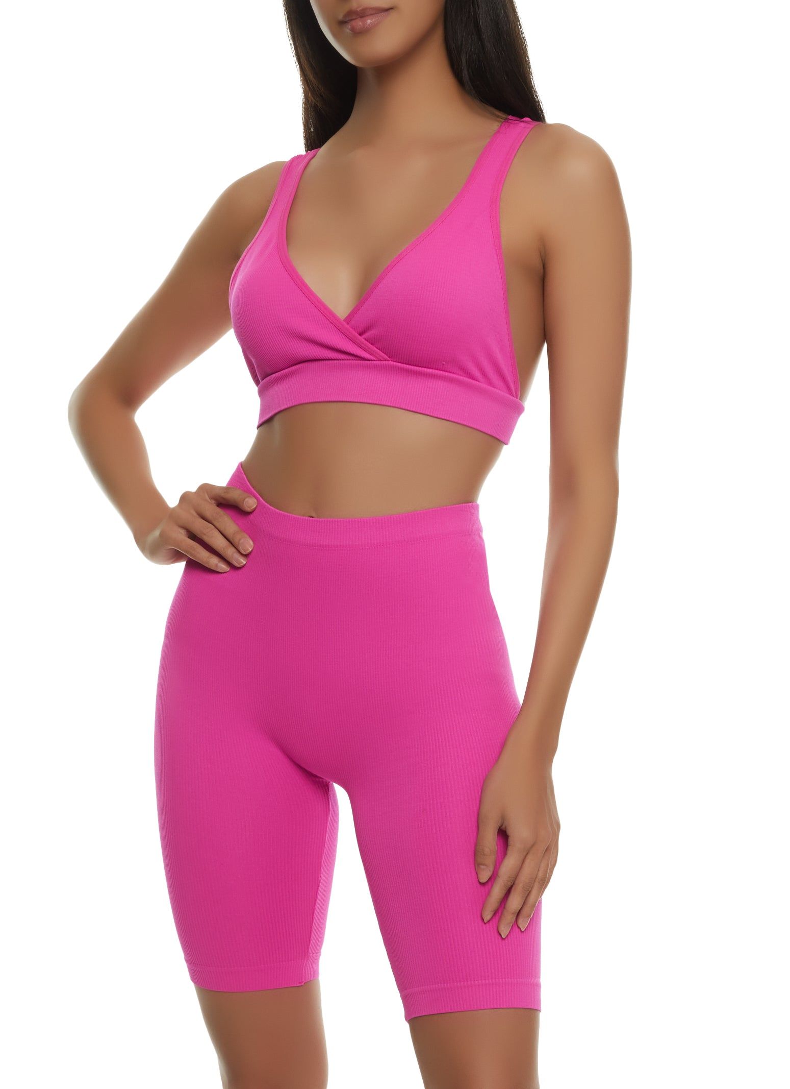Rib Knit Seamless Sports Bra sold by Rainbow product image thumbnail 2