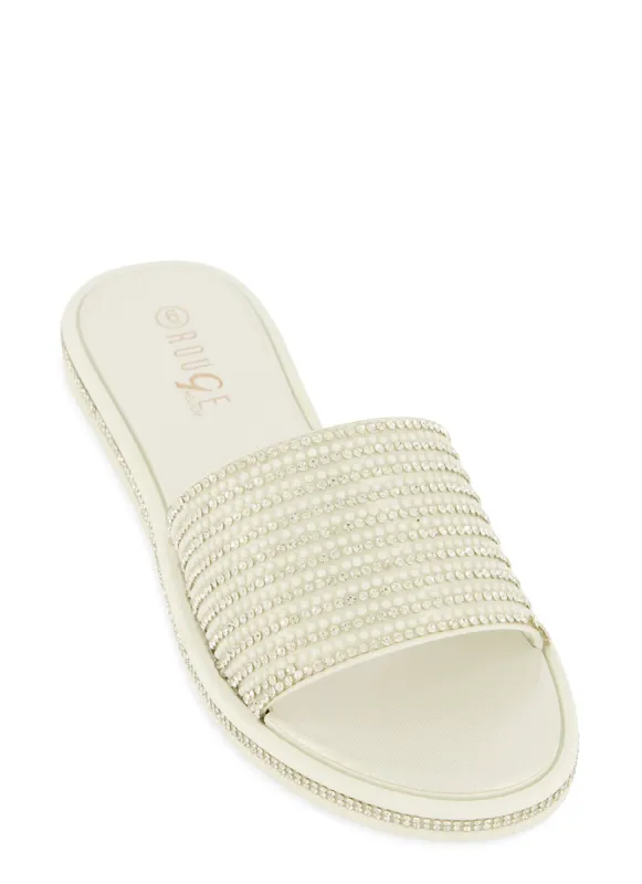Rhinestone Studded Slide Sandals sold by Rainbow