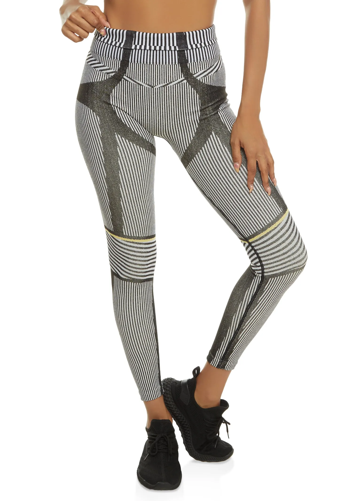 Seamless Striped High Waist Leggings sold by Rainbow