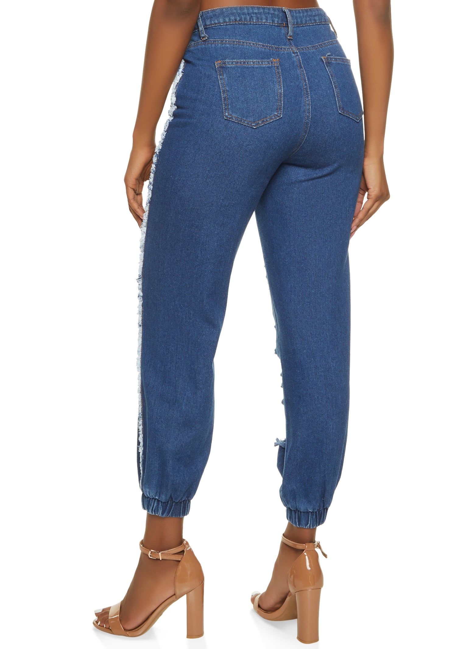 Distressed Leg Denim Joggers sold by Rainbow product image thumbnail 3