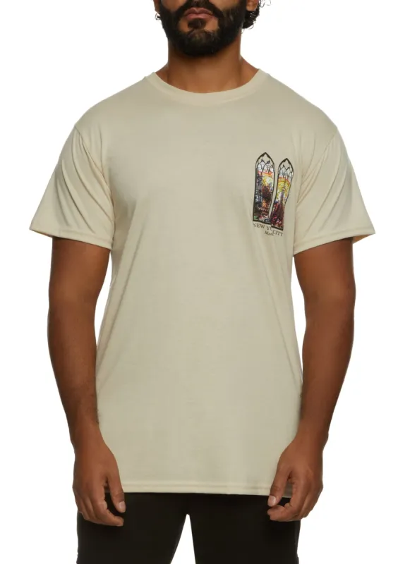Mens New York City Mosaic Graphic Tee made by Rainbow