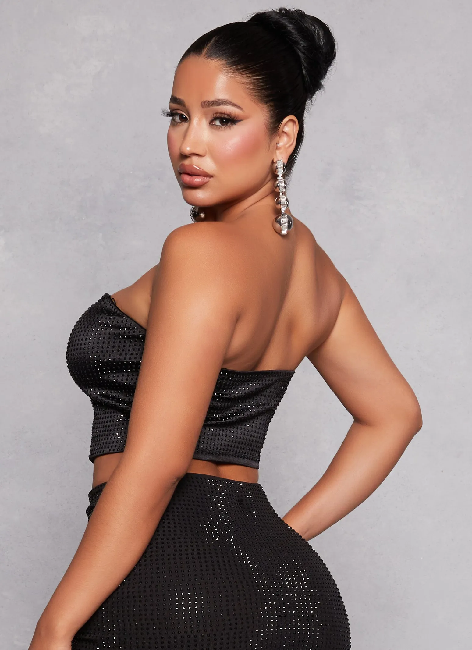 Rhinestone Studded Cropped Corset Top sold by Rainbow product image thumbnail 3