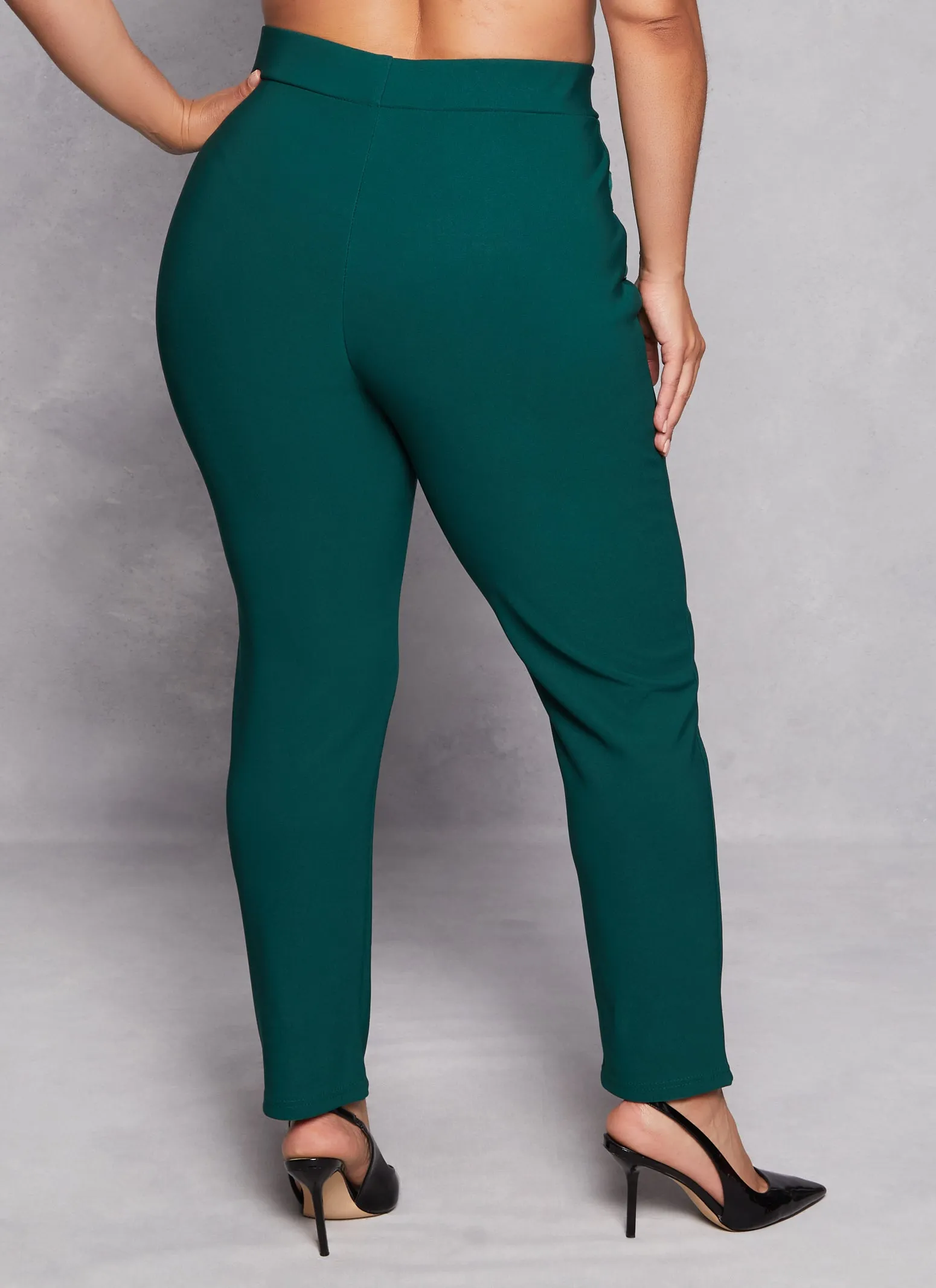 Plus Size Four Button Detail High Waist Pants sold by Rainbow product image thumbnail 3