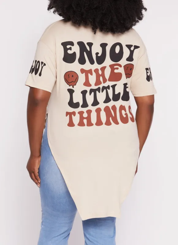 Plus Size Enjoy The Little Things Graphic Top sold by Rainbow
