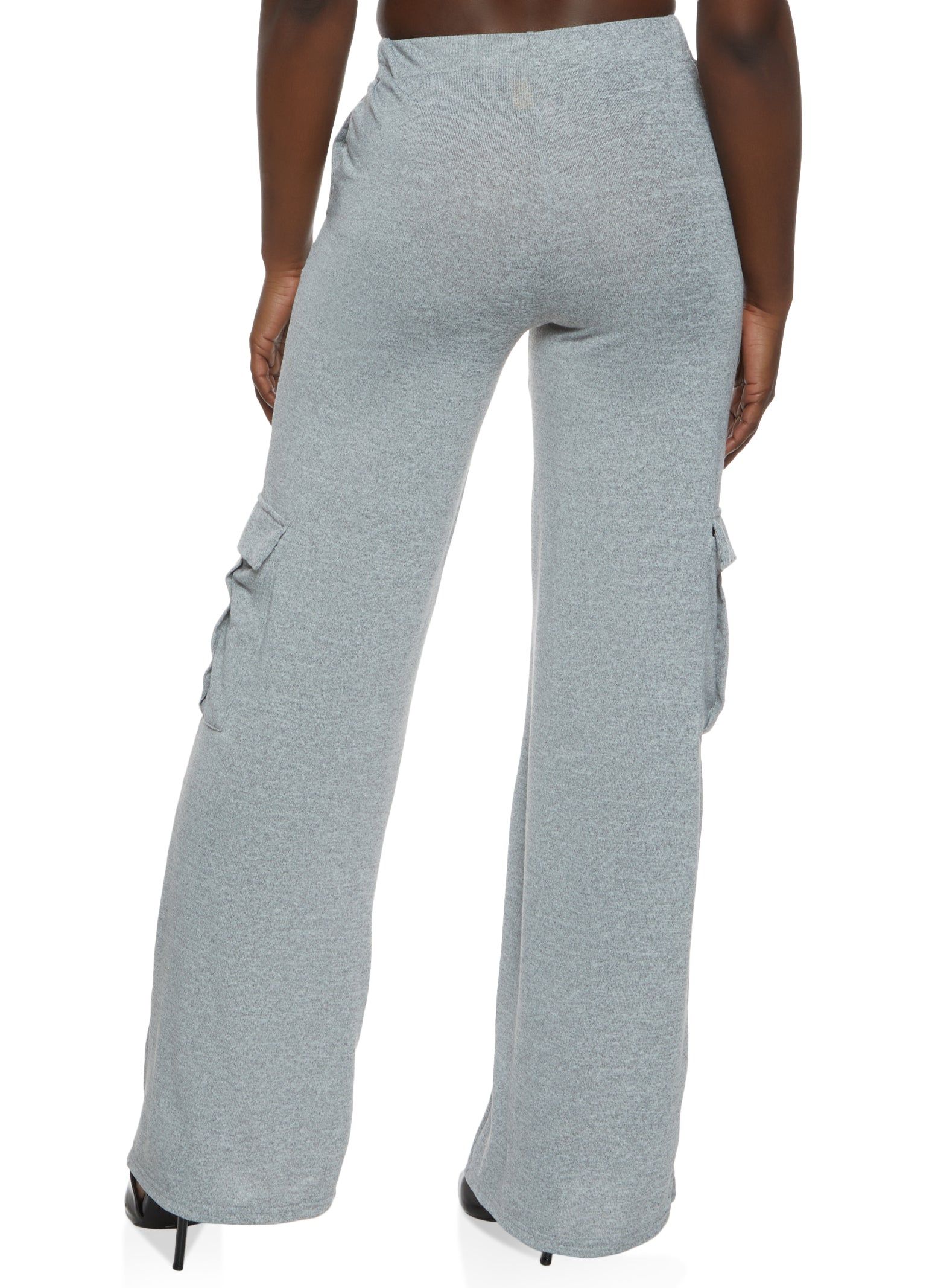 Brushed Knit Cargo Pocket Wide Leg Pants sold by Rainbow product image thumbnail 2