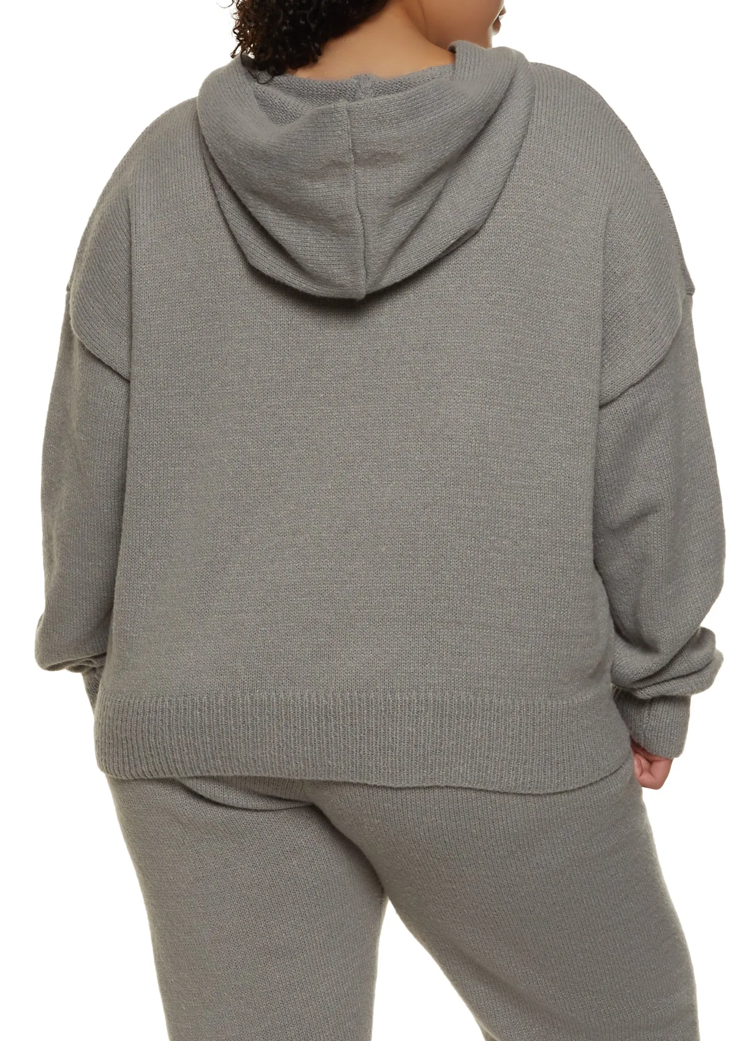 Plus Size Knit Pullover Hoodie sold by Rainbow product image thumbnail 3