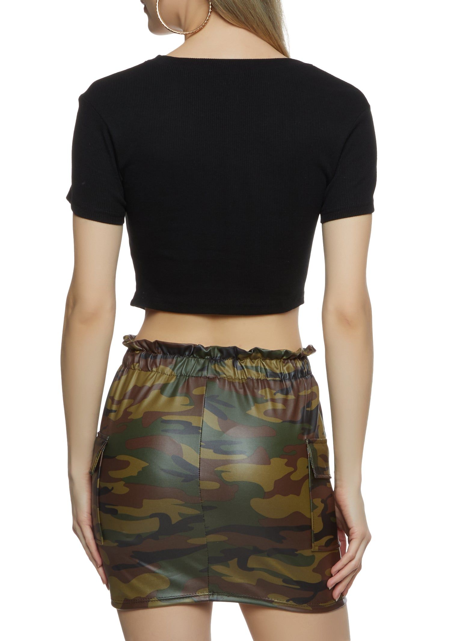 Rib Knit Hanky Hem Cropped Tee sold by Rainbow product image thumbnail 2