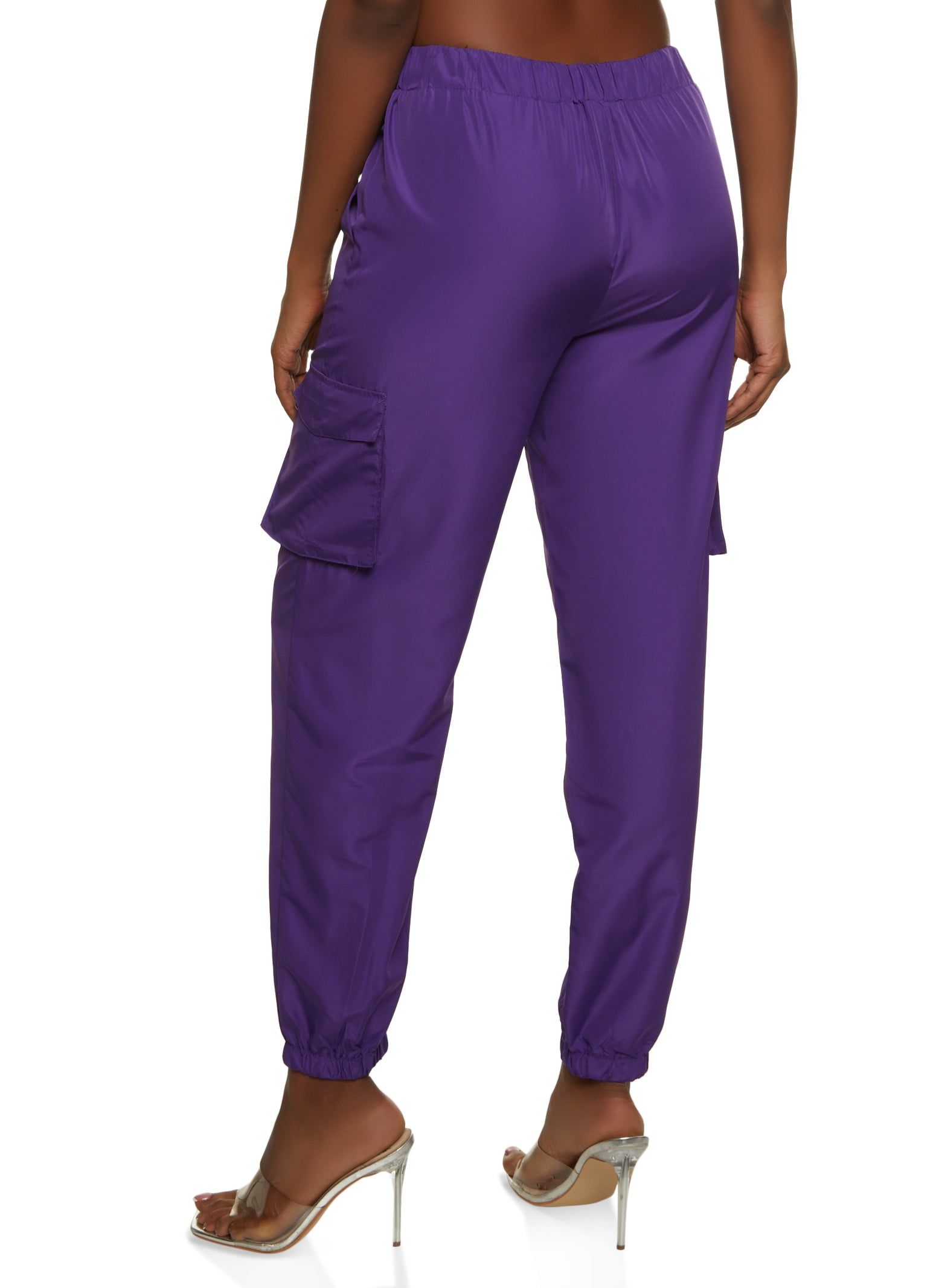 Nylon Solid Cargo Joggers sold by Rainbow product image thumbnail 2