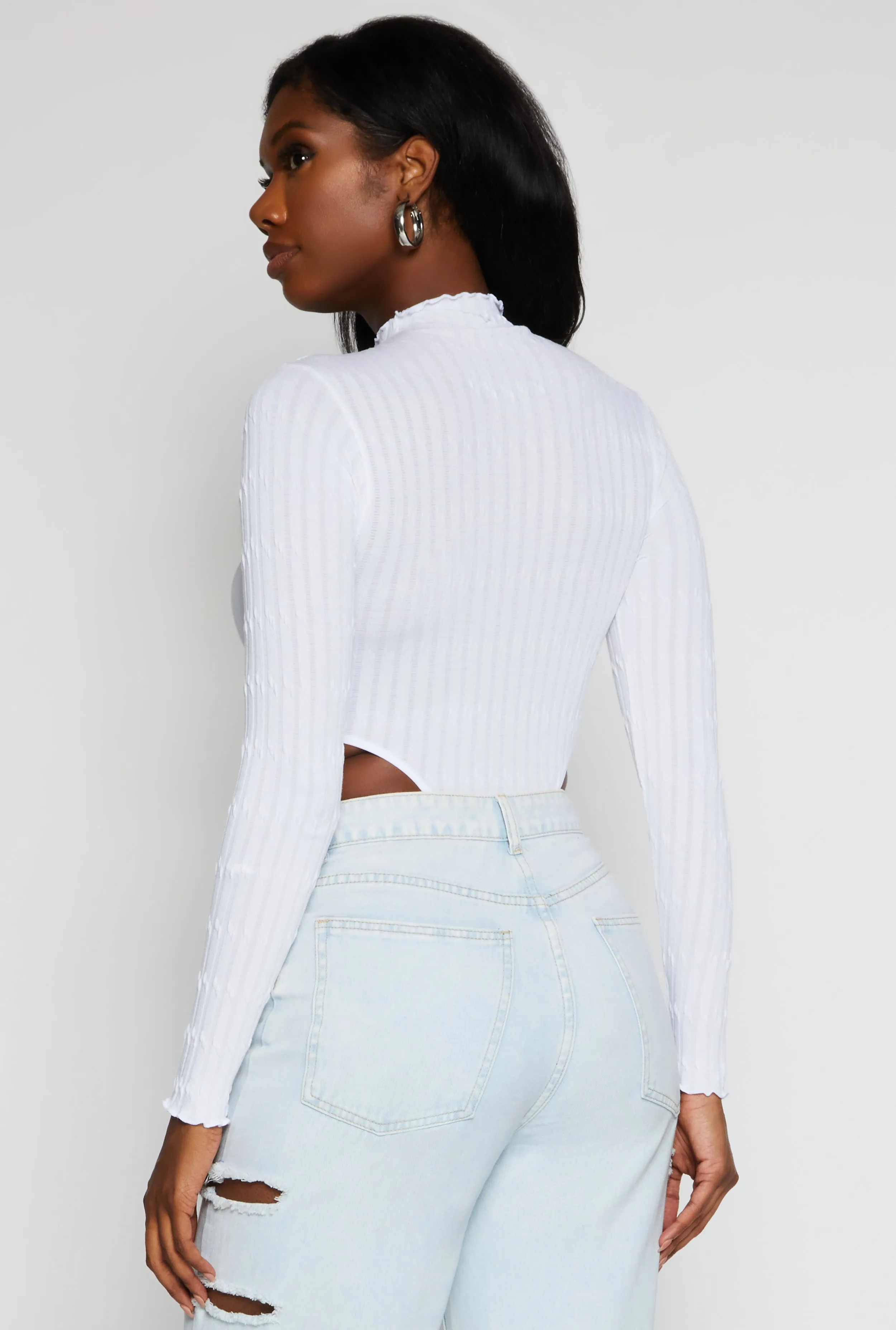 Seamless Cable Knit High Cut Bodysuit sold by Rainbow product image thumbnail 3