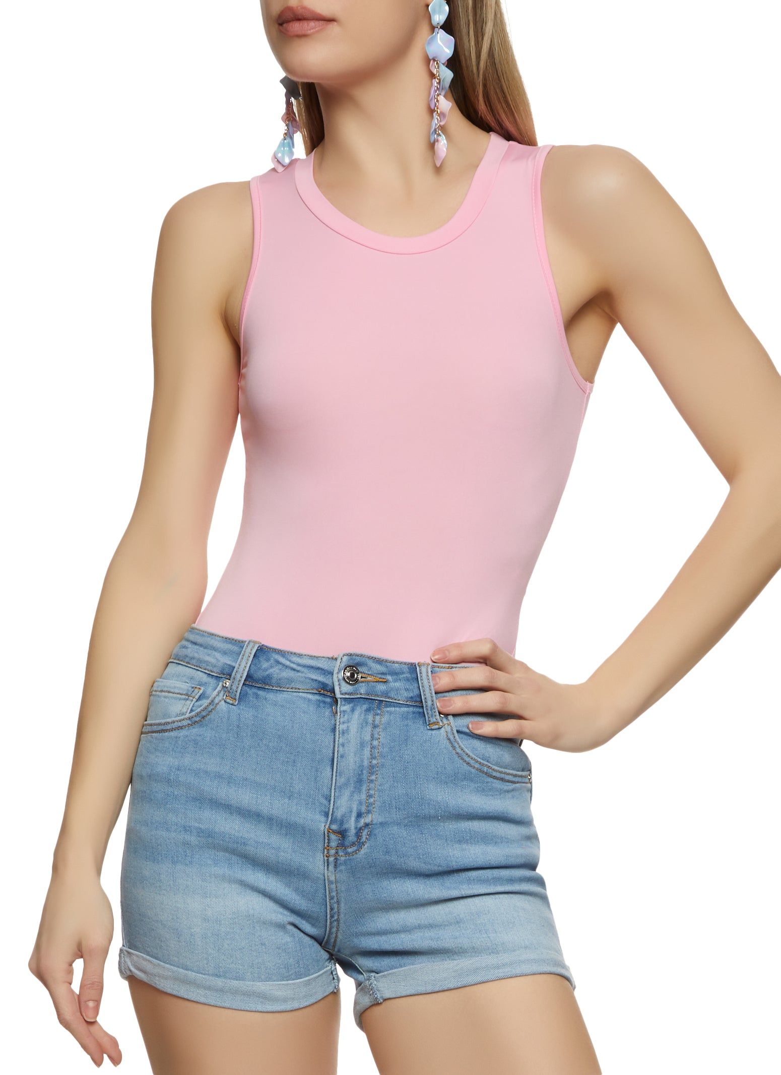 Basic Crew Neck Tank Bodysuit sold by Rainbow product image thumbnail 2
