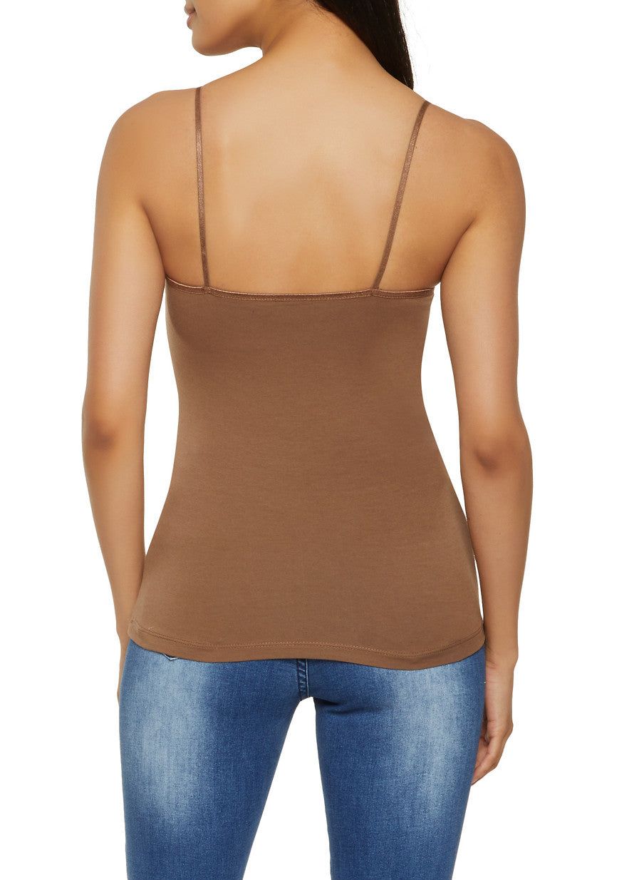 Basic Solid Cotton Shelf Bra Cami sold by Rainbow product image thumbnail 2