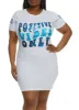 Plus Size Positive Vibes Only Sequin Graphic T Shirt Dress sold by Rainbow