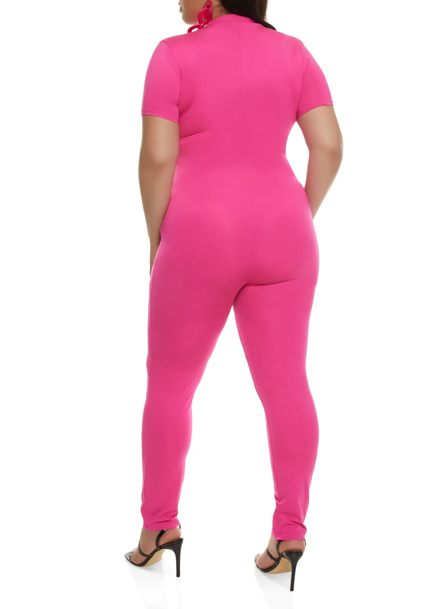 Plus Size Daisy Contrast Half Zip Jumpsuit sold by Rainbow product image thumbnail 2