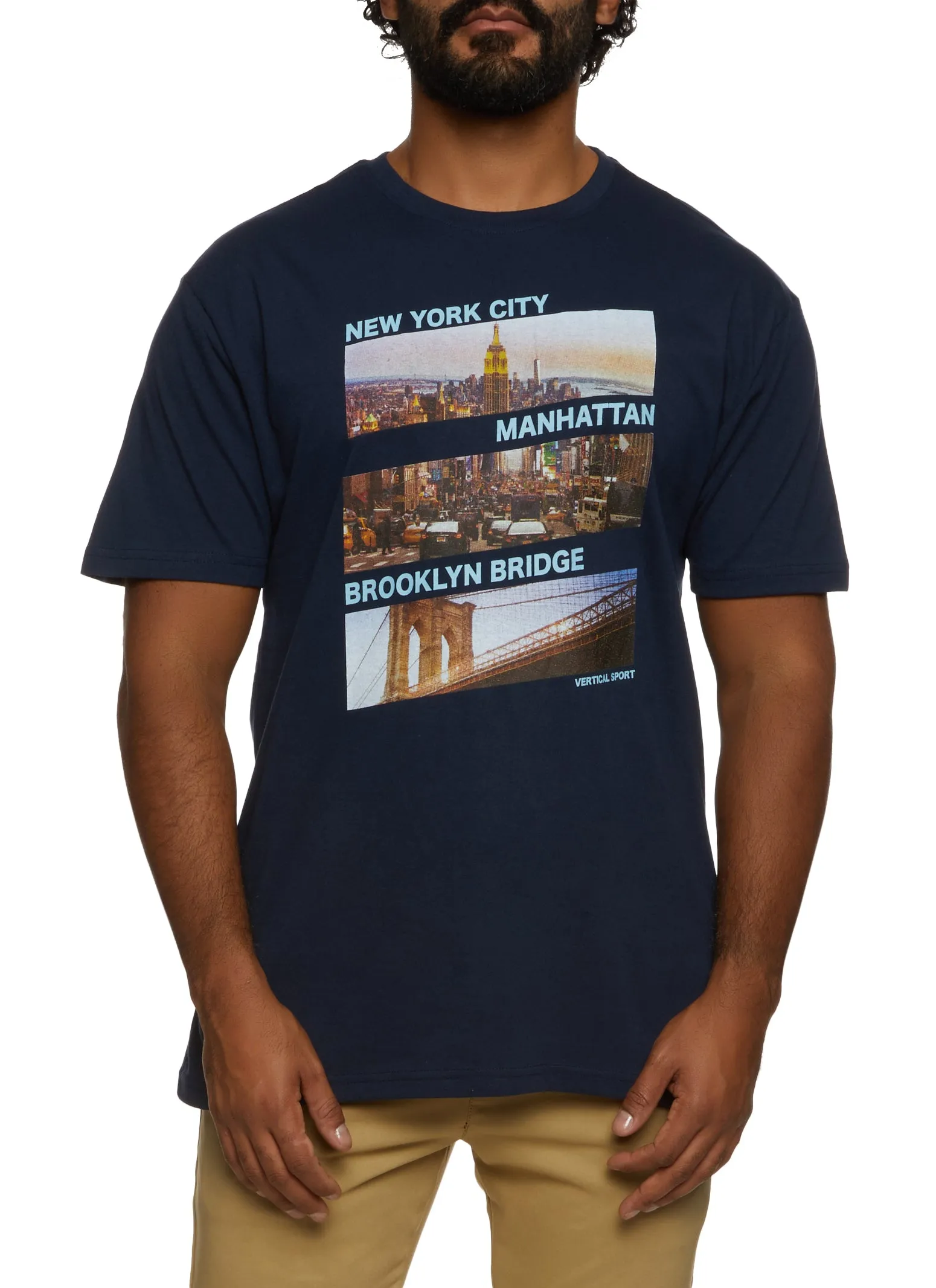 Mens New York City Manhattan Brooklyn Bridge Graphic T Shirt sold by Rainbow