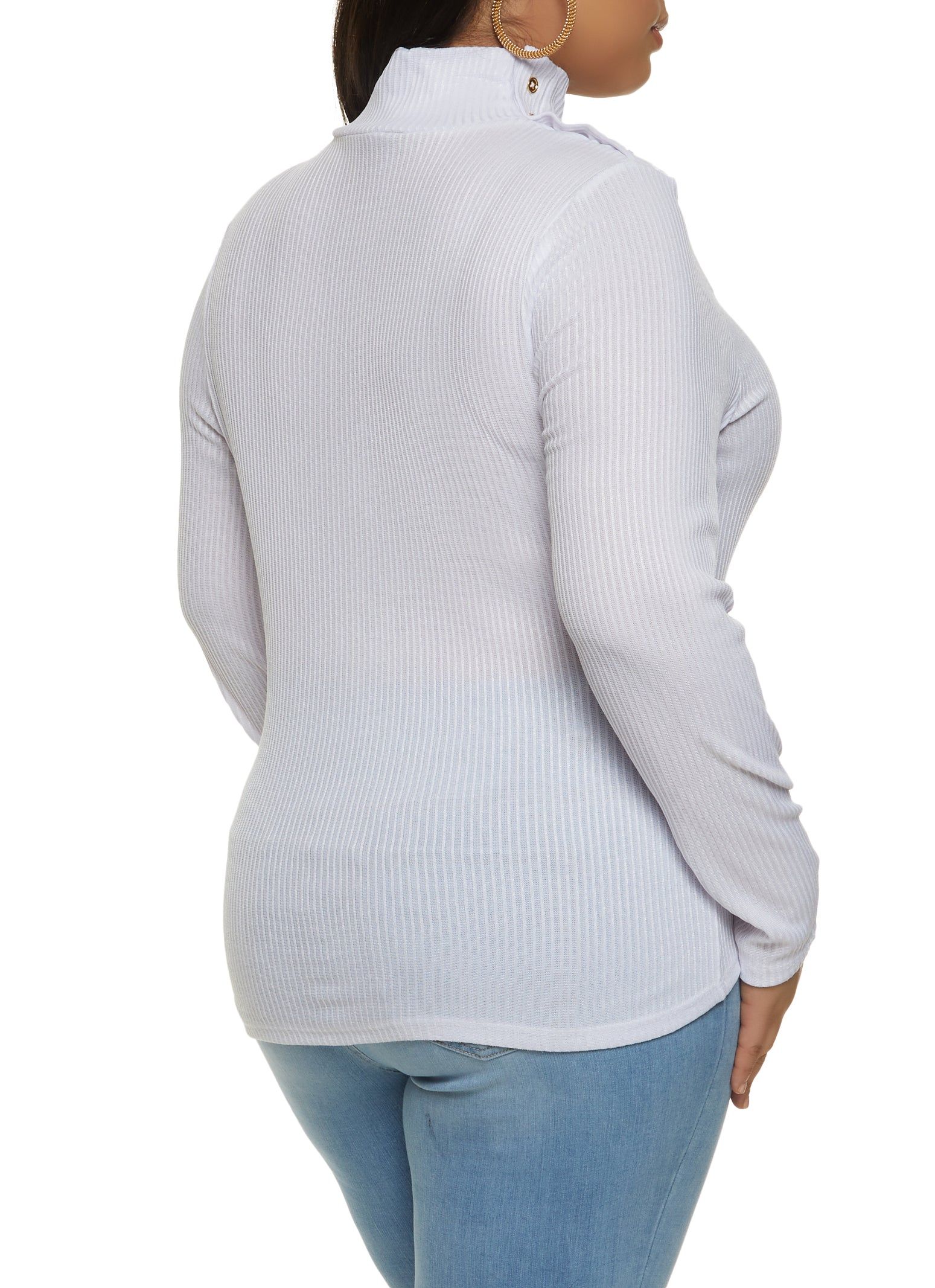 Plus Size Mock Neck Faux Button Top sold by Rainbow product image thumbnail 2