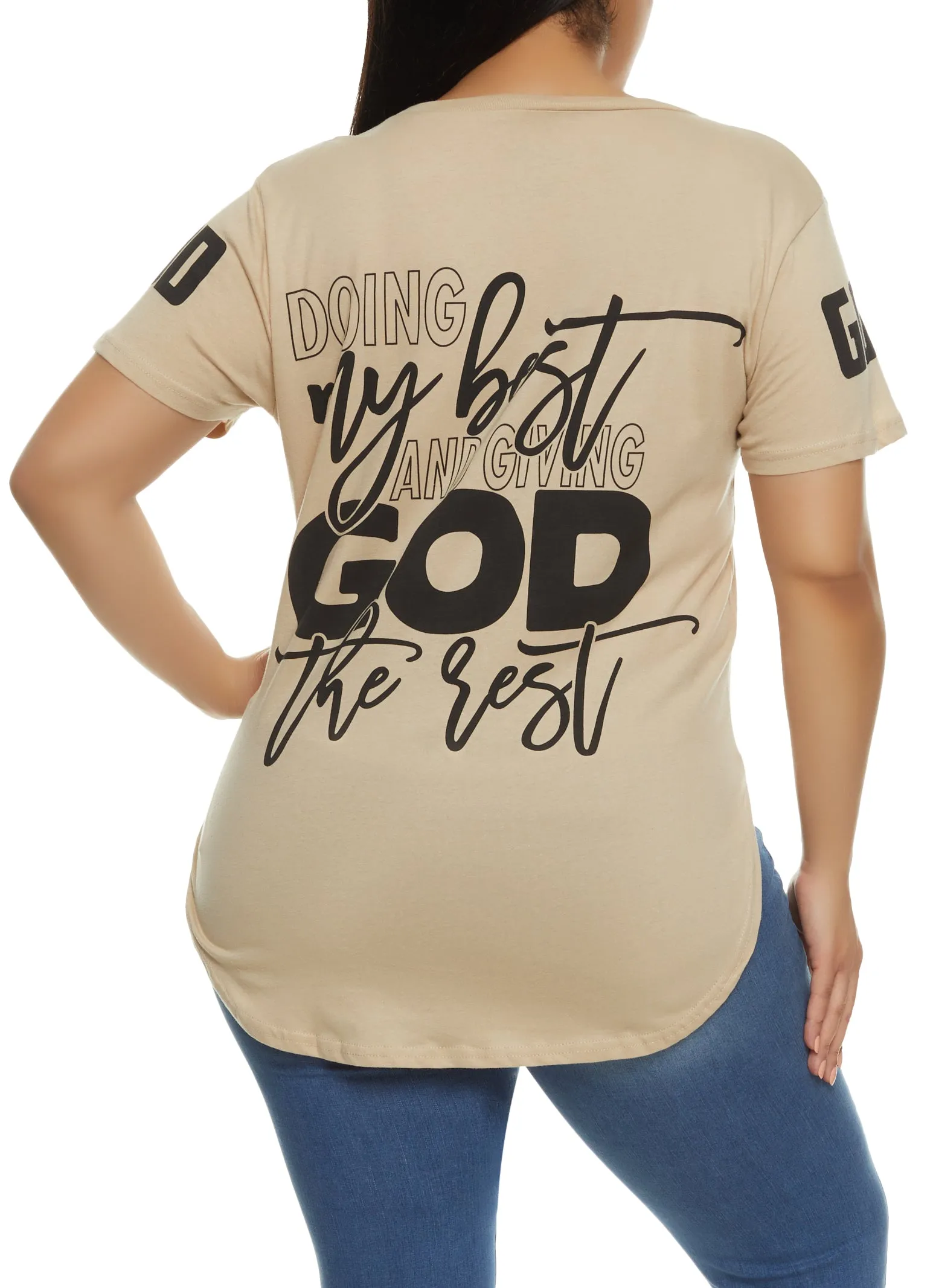 Plus Size Doing My Best and Giving God The Rest Graphic Tee sold by Rainbow product image thumbnail 2