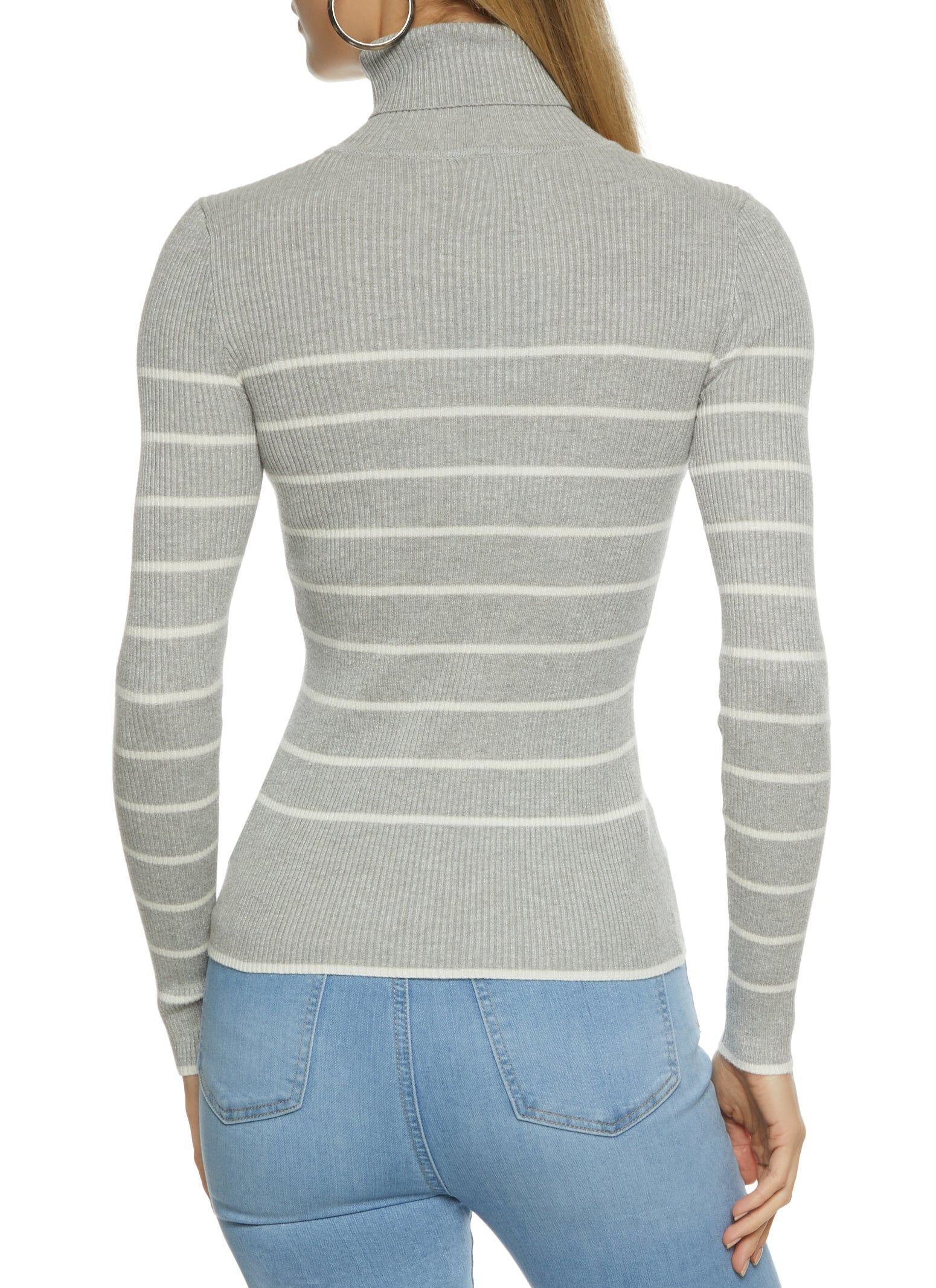Striped Rib Knit Turtleneck Top sold by Rainbow product image thumbnail 2