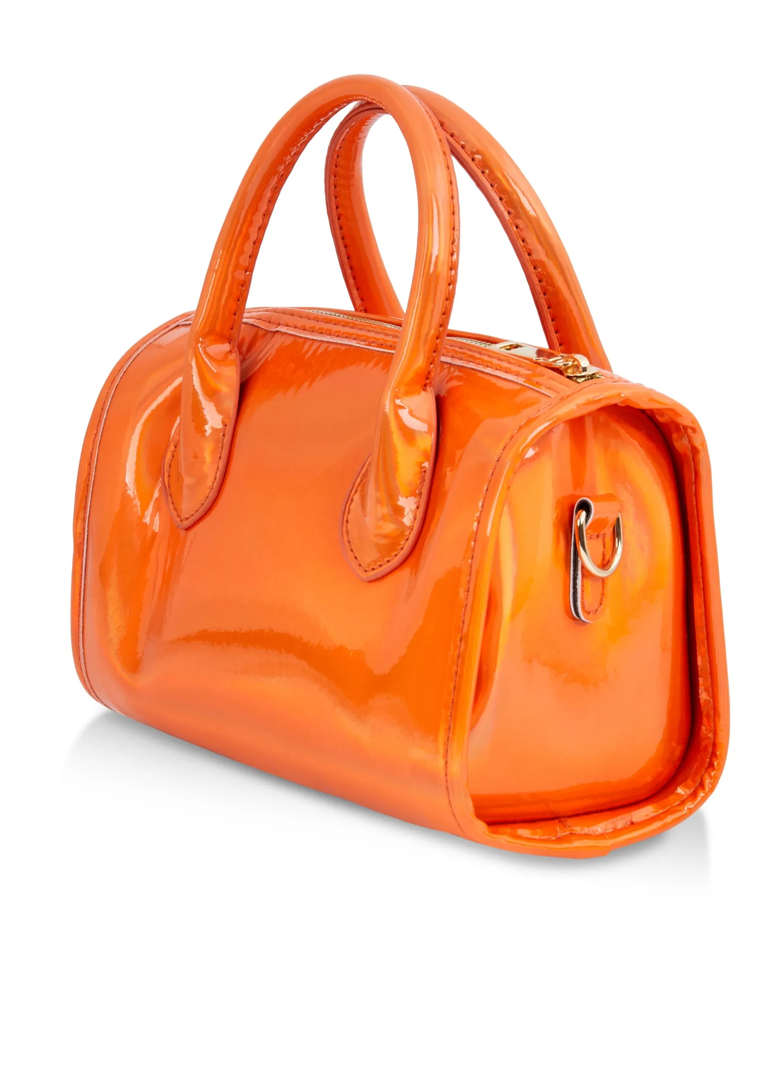 Metallic Faux Leather Convertible Top Handle Crossbody Bag sold by Rainbow product image thumbnail 5